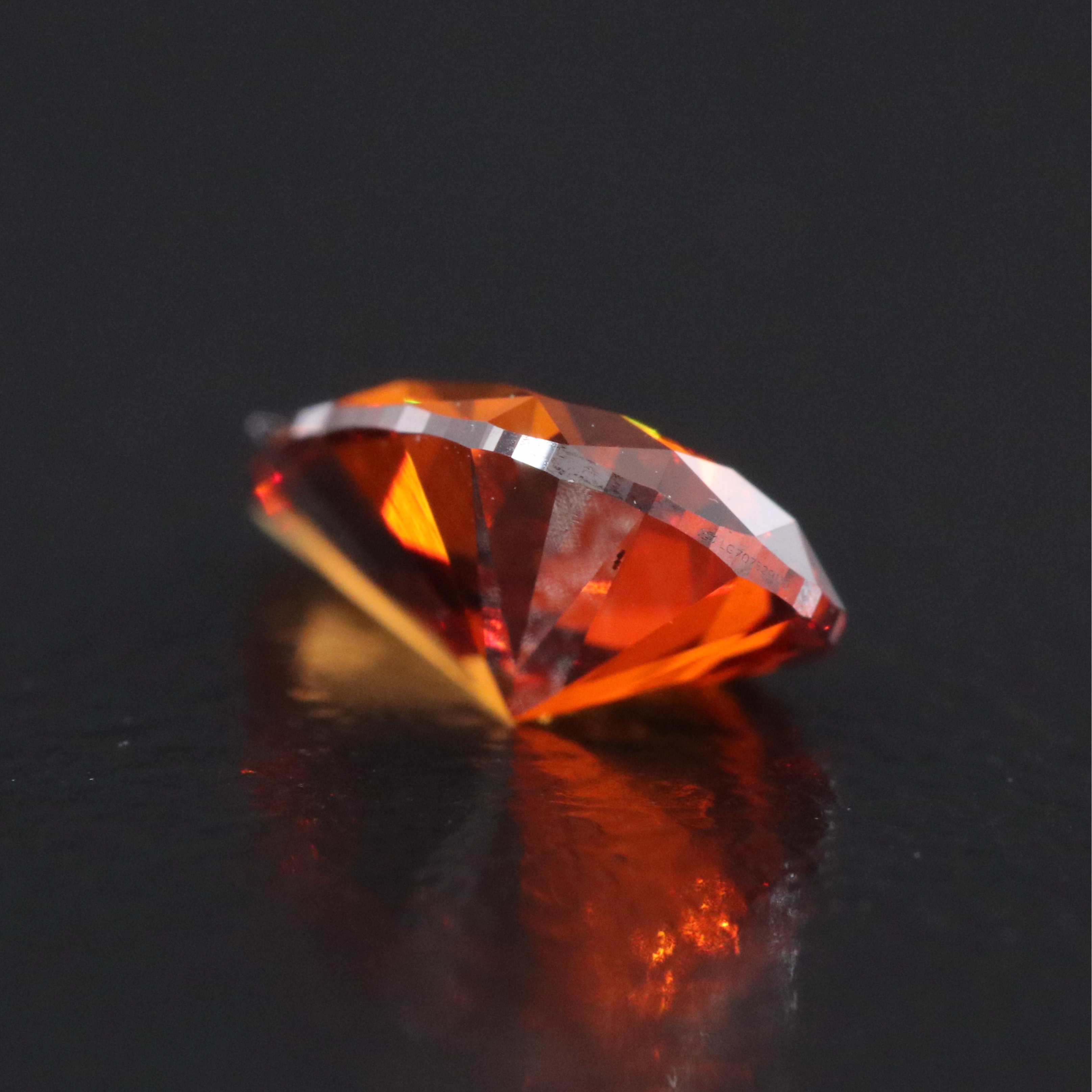 Loose 1.01 CT Lab Grown Fancy Orange Diamond with IGI Report