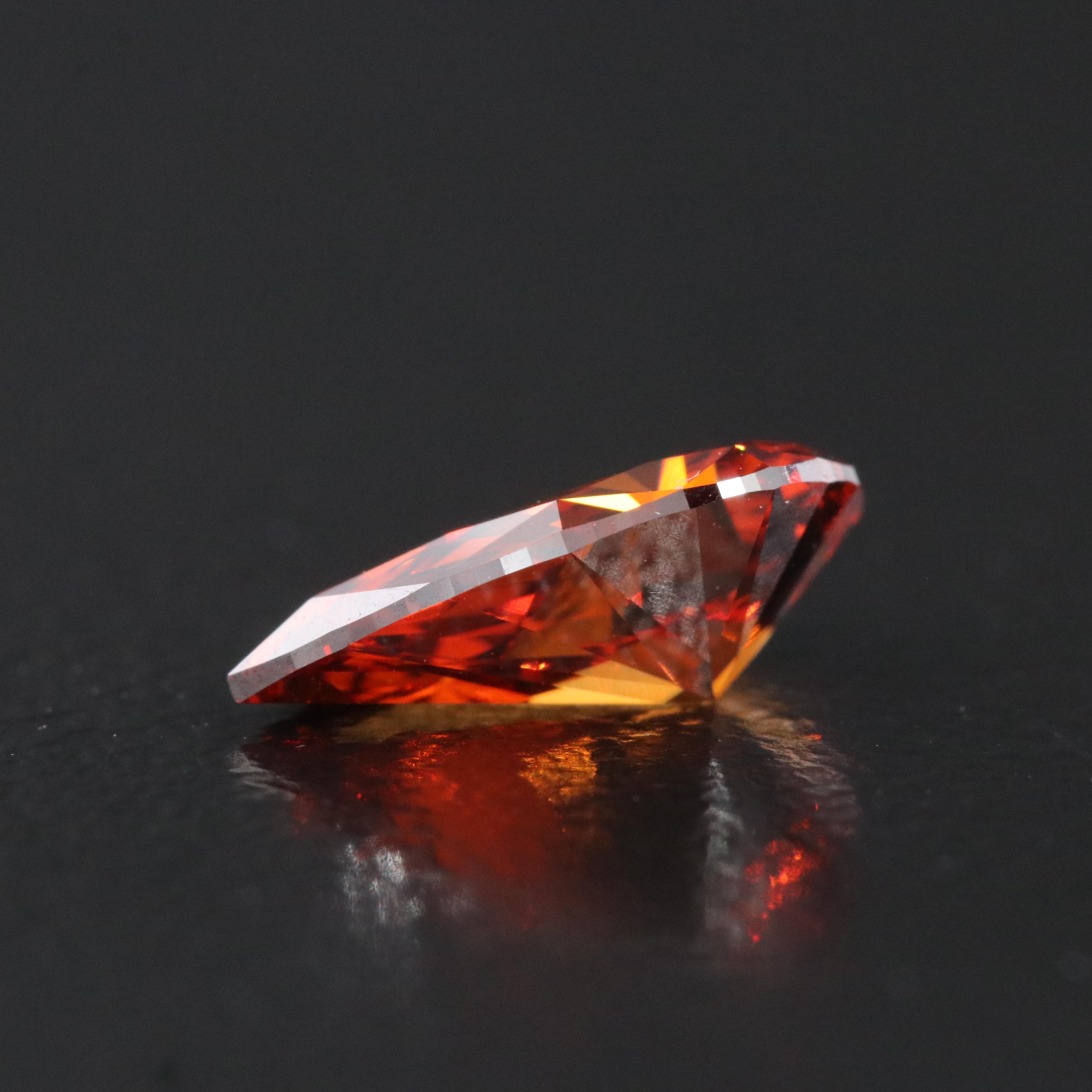 Loose 1.01 CT Lab Grown Fancy Orange Diamond with IGI Report
