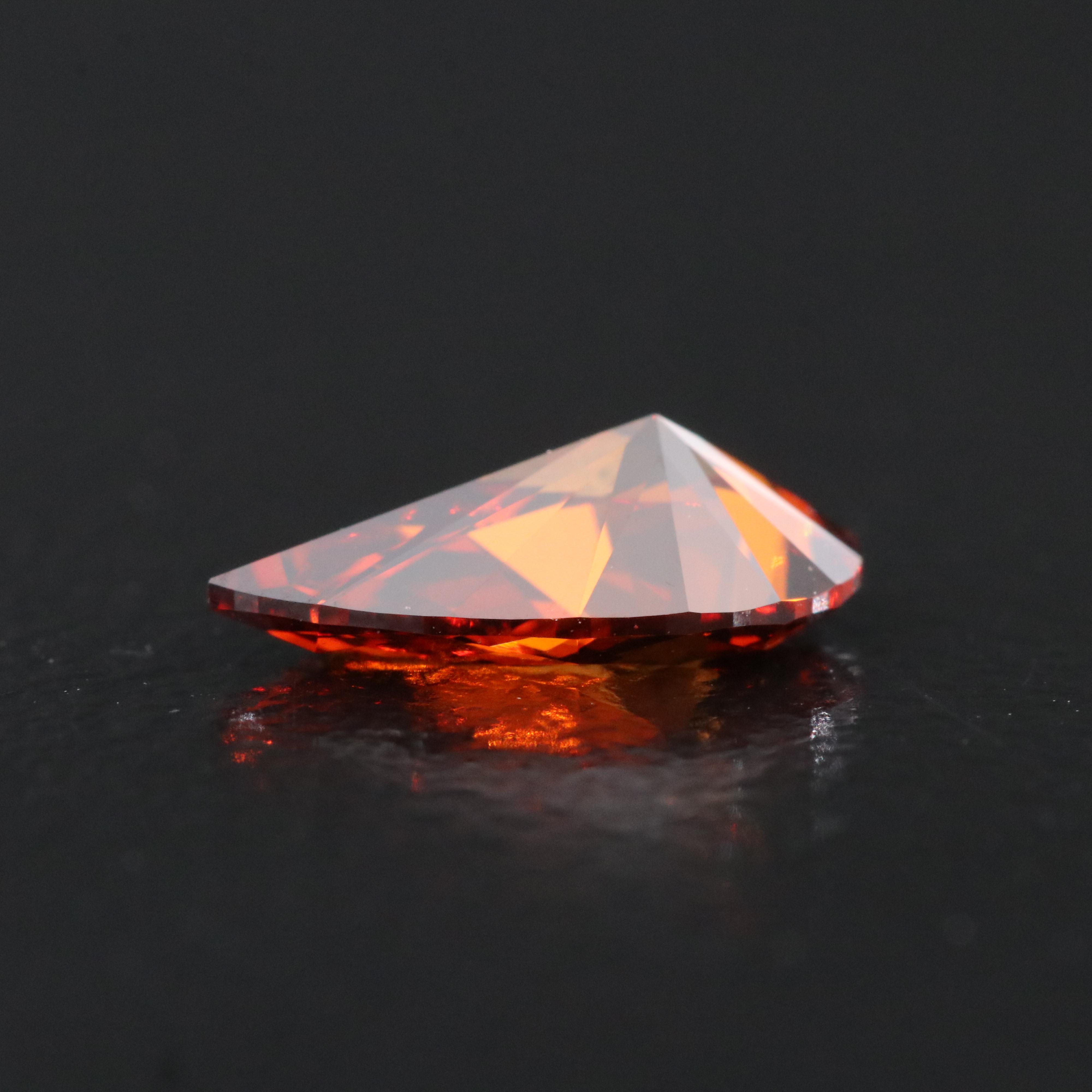 Loose 1.01 CT Lab Grown Fancy Orange Diamond with IGI Report