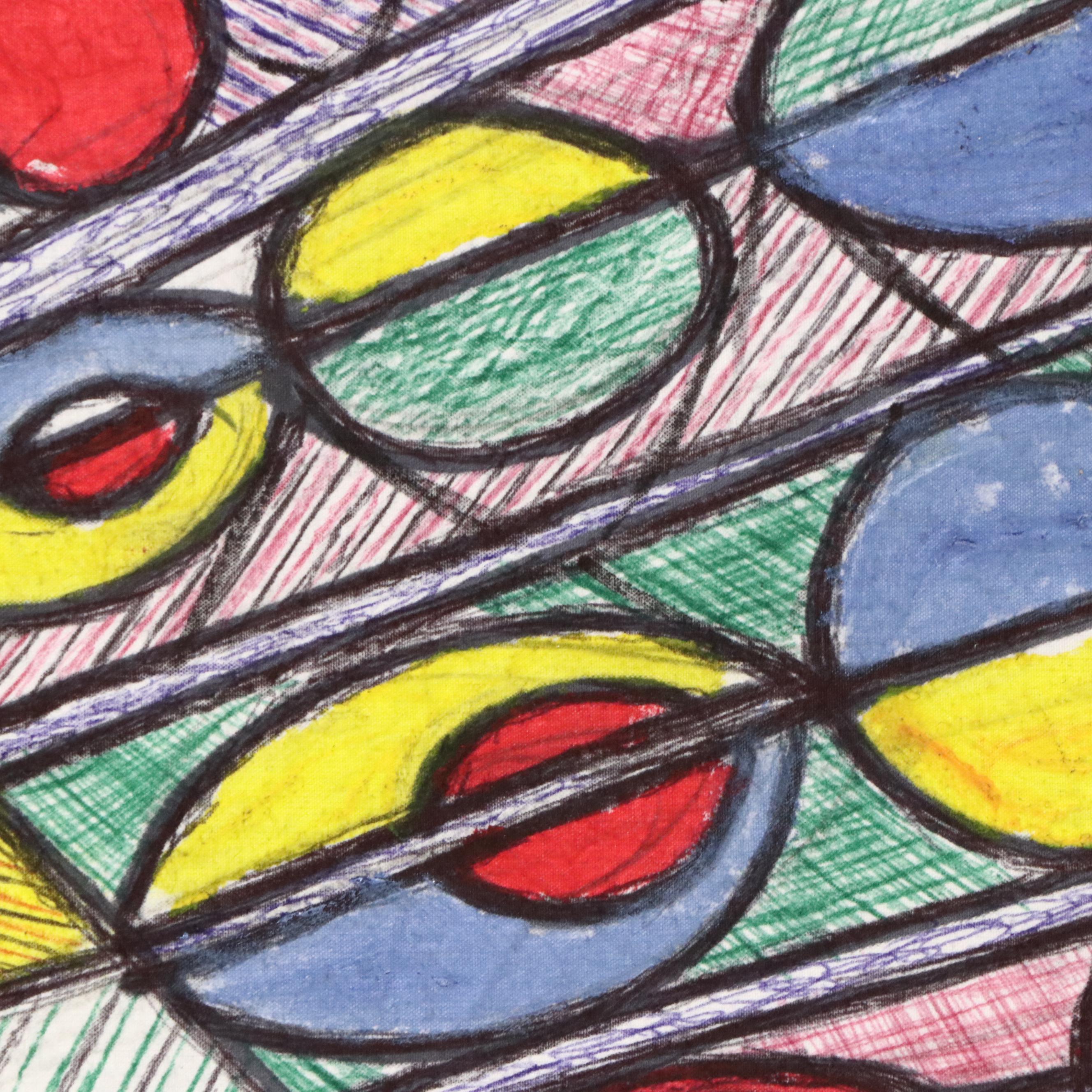 Kayode Buraimoh Mixed Media Painting "Peacocks," 2025