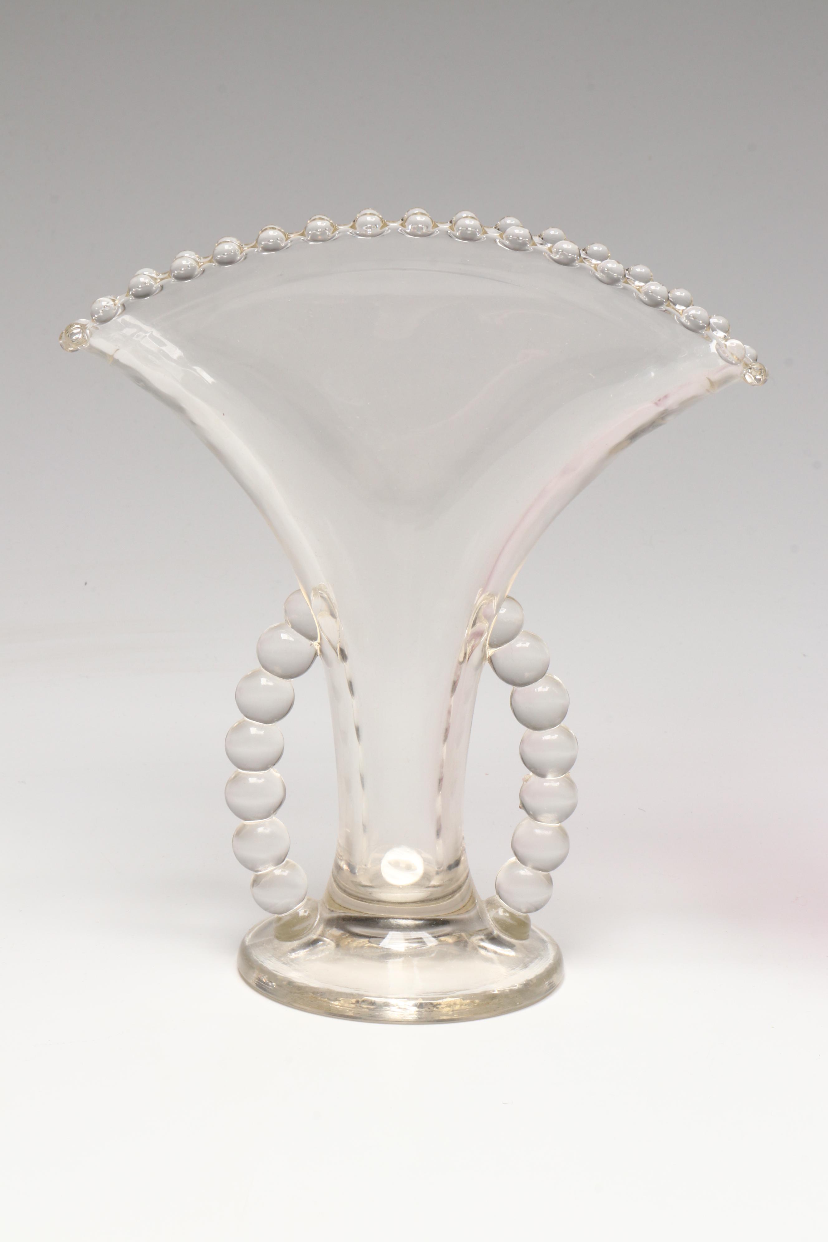 Pilgrim Glass "Cranberry" Bud Vase with Other Pink and Clear Blown Glassware