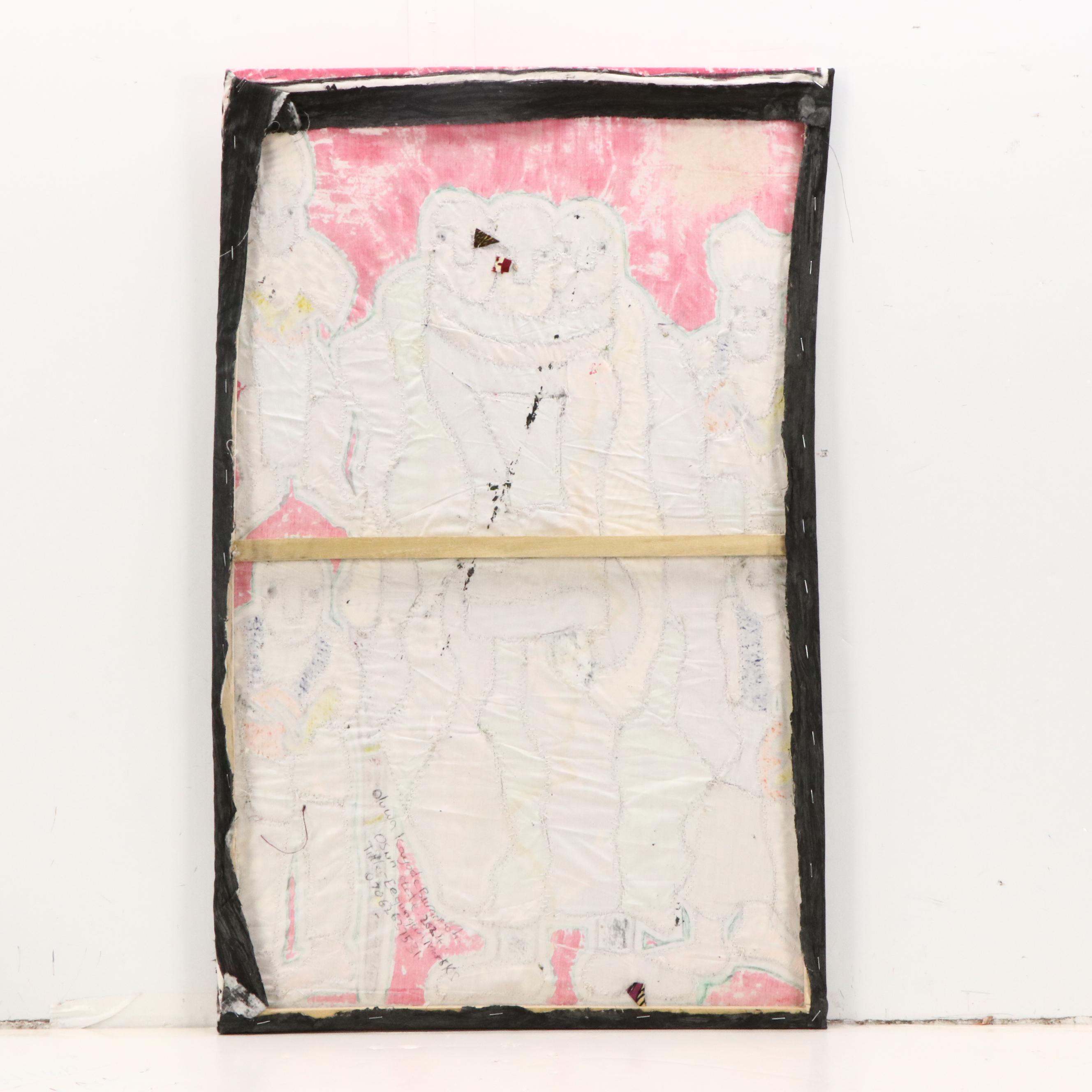 Kayode Buraimoh Stylized Figures Mixed Media Collage "Egungun Masks," 2024