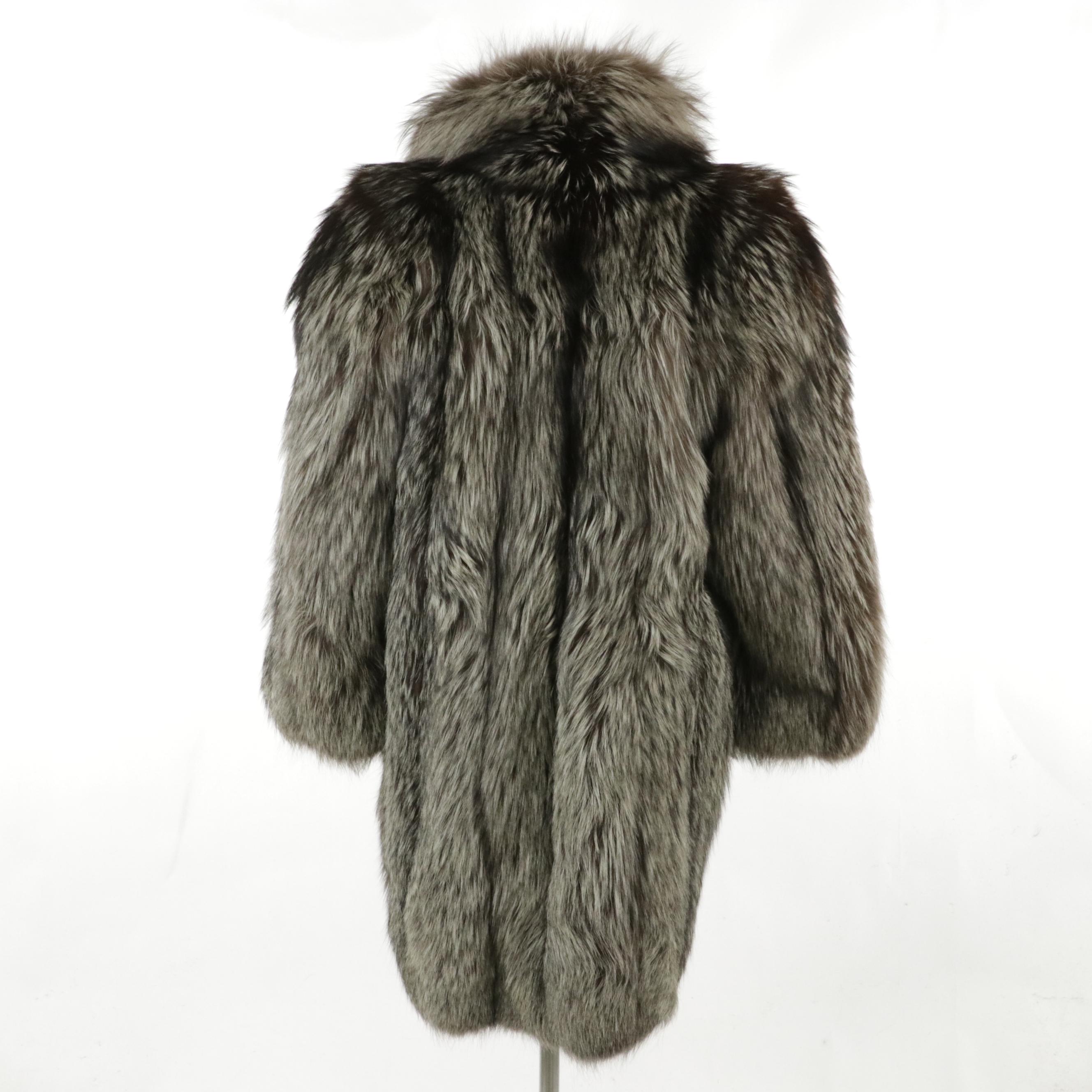 Silver Fox Fur Fox Mid-Length Coat by Goldin Feldman