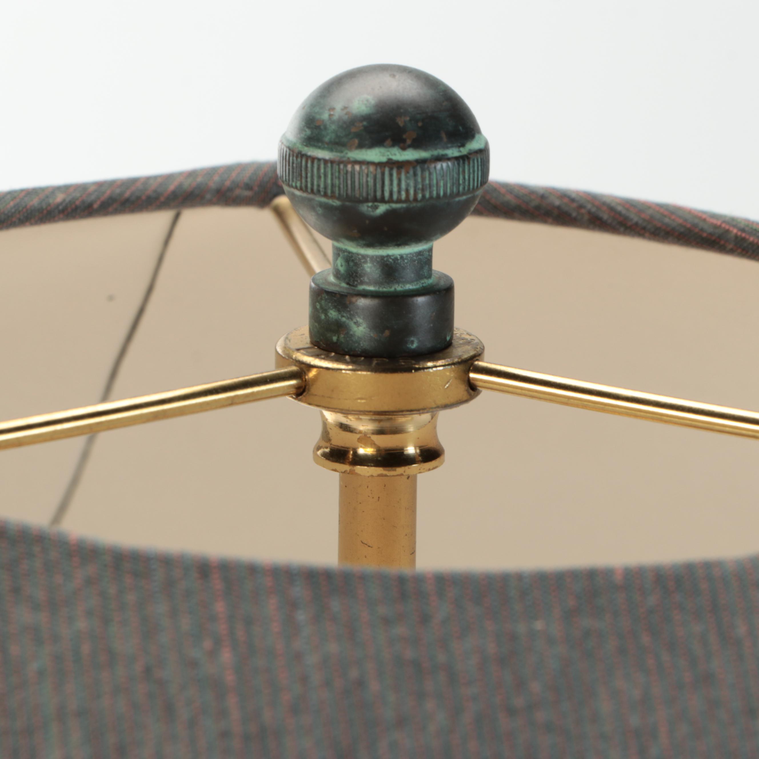 Frederick Cooper Bronze Flying Cranes Table Lamp with Coolie Shade