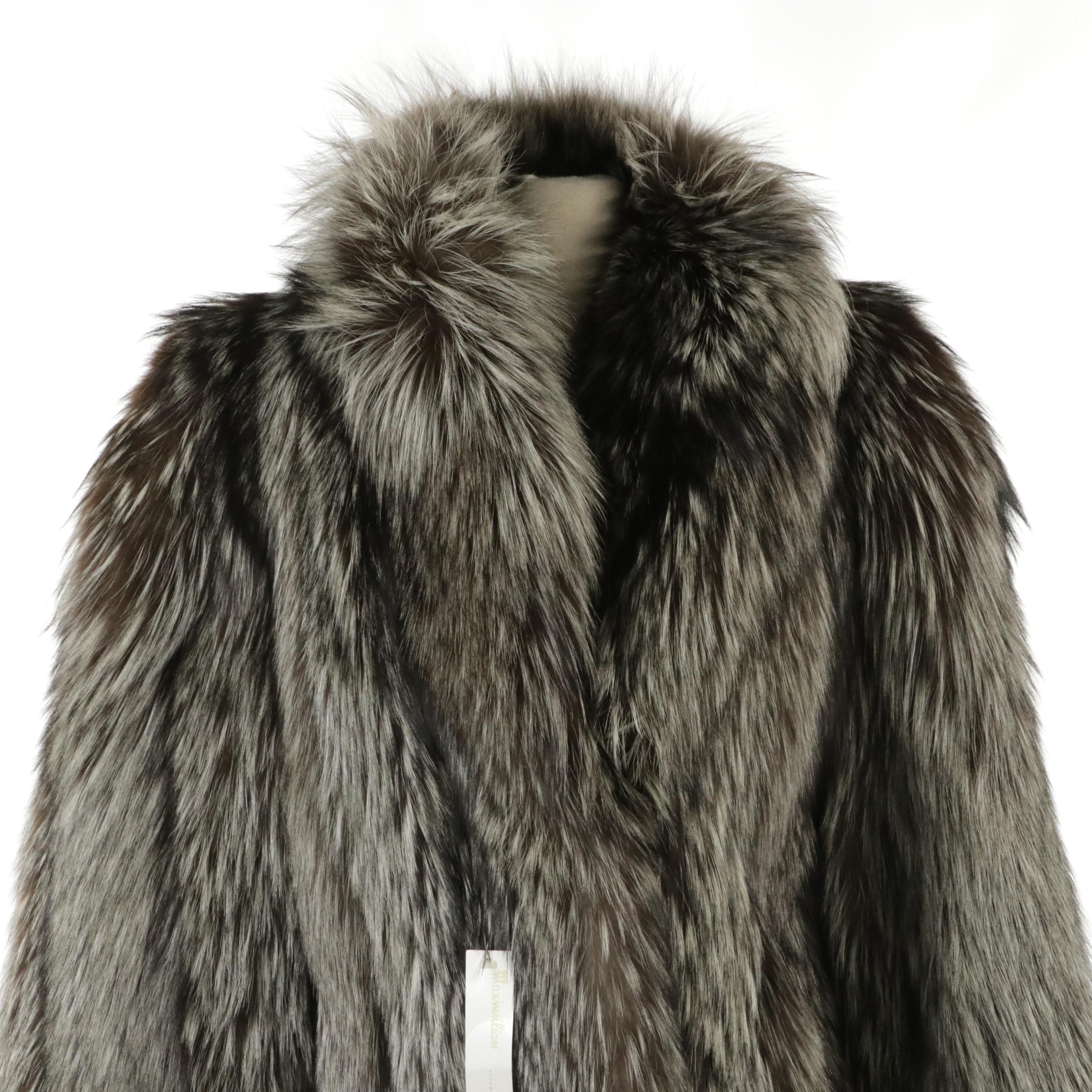 Silver Fox Fur Fox Mid-Length Coat by Goldin Feldman