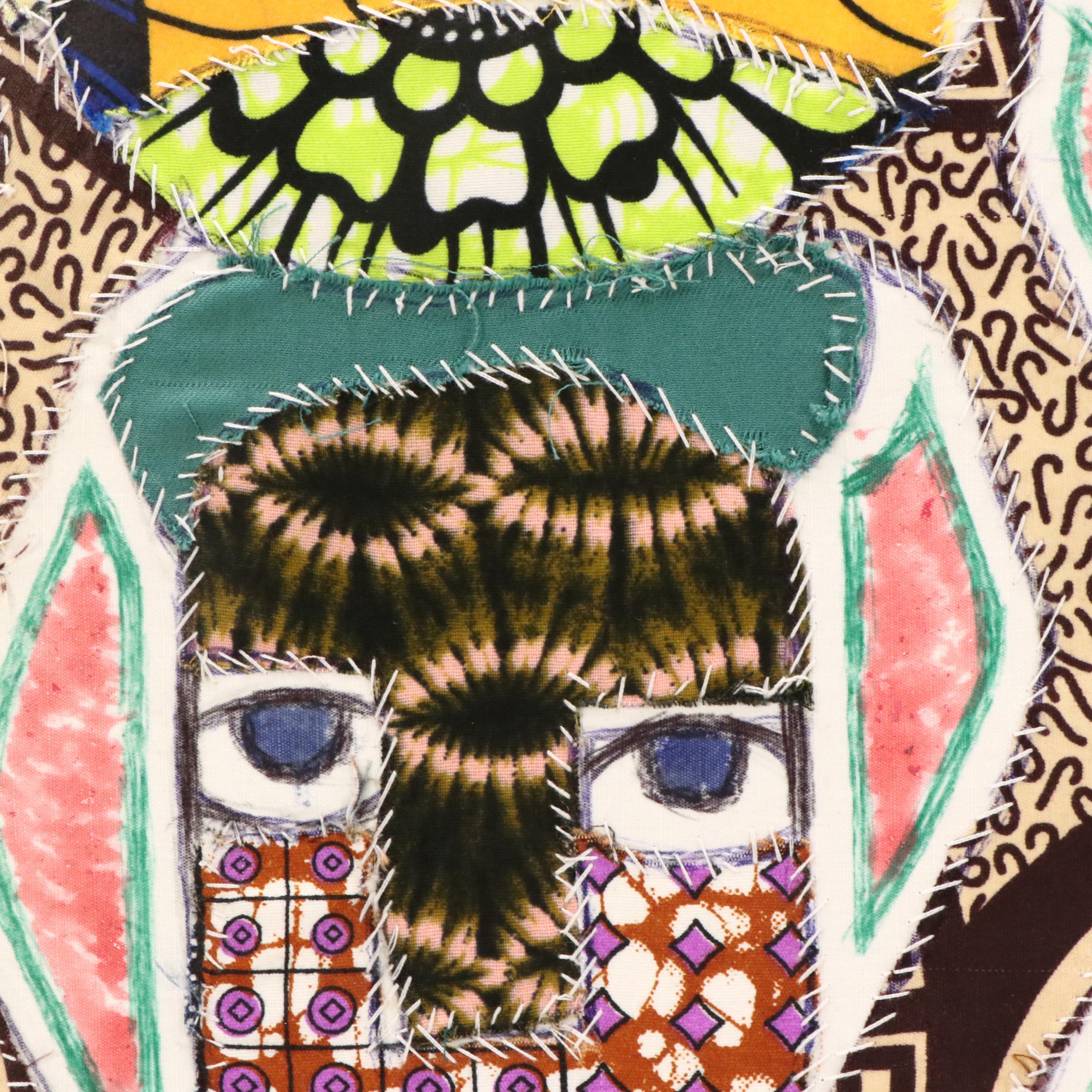 Kayode Buraimoh Stylized Figures Mixed Media Collage, 2024