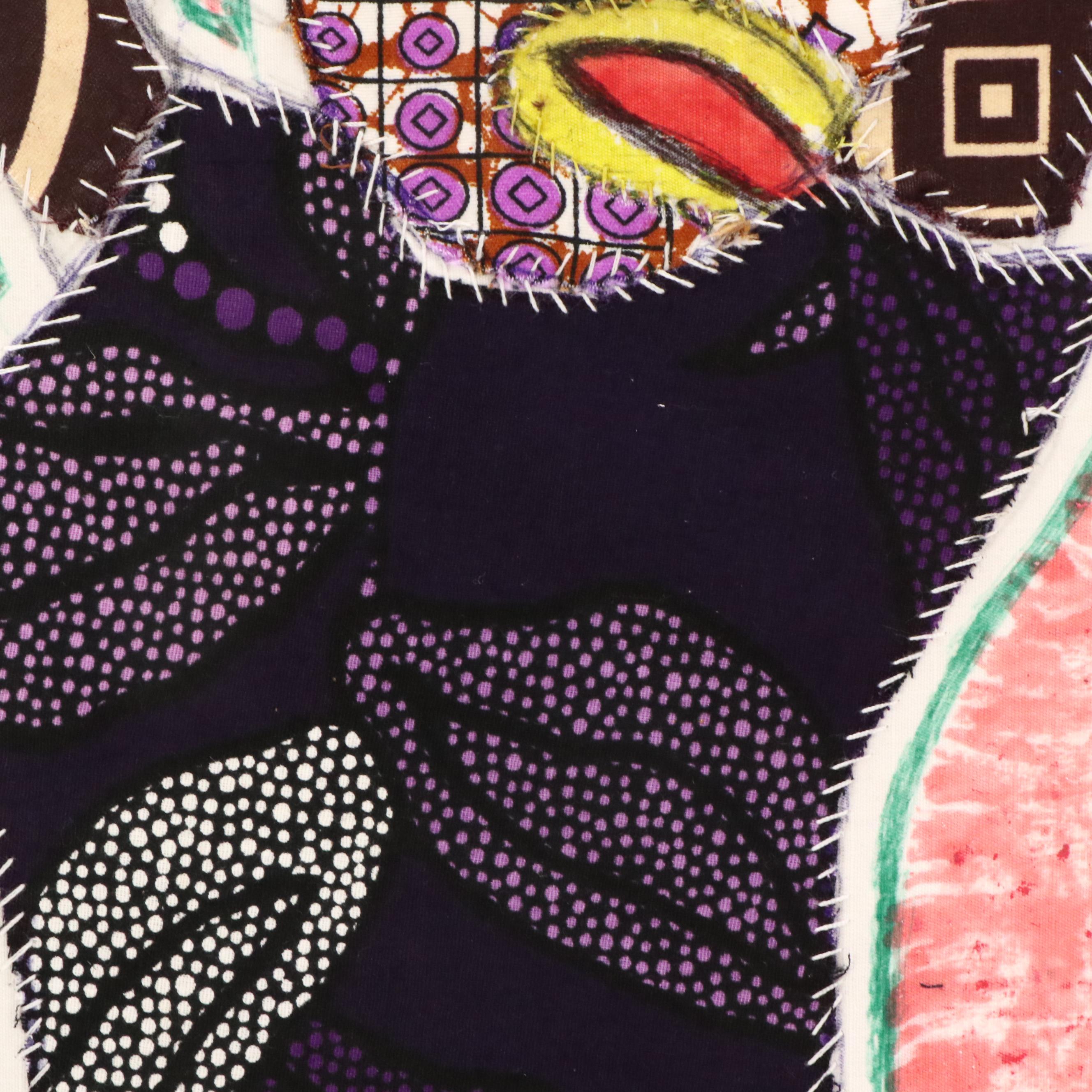 Kayode Buraimoh Stylized Figures Mixed Media Collage, 2024