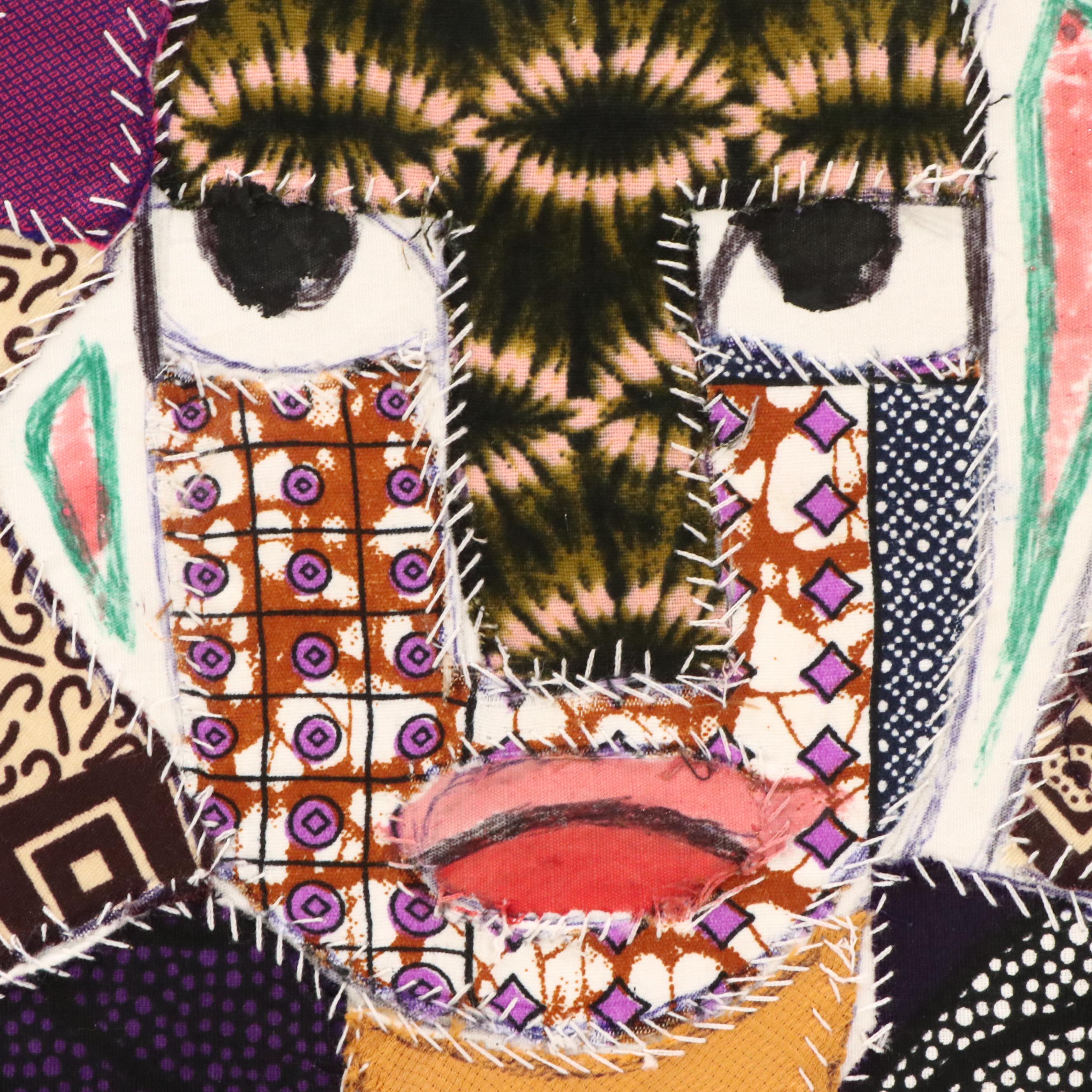 Kayode Buraimoh Stylized Figures Mixed Media Collage, 2024