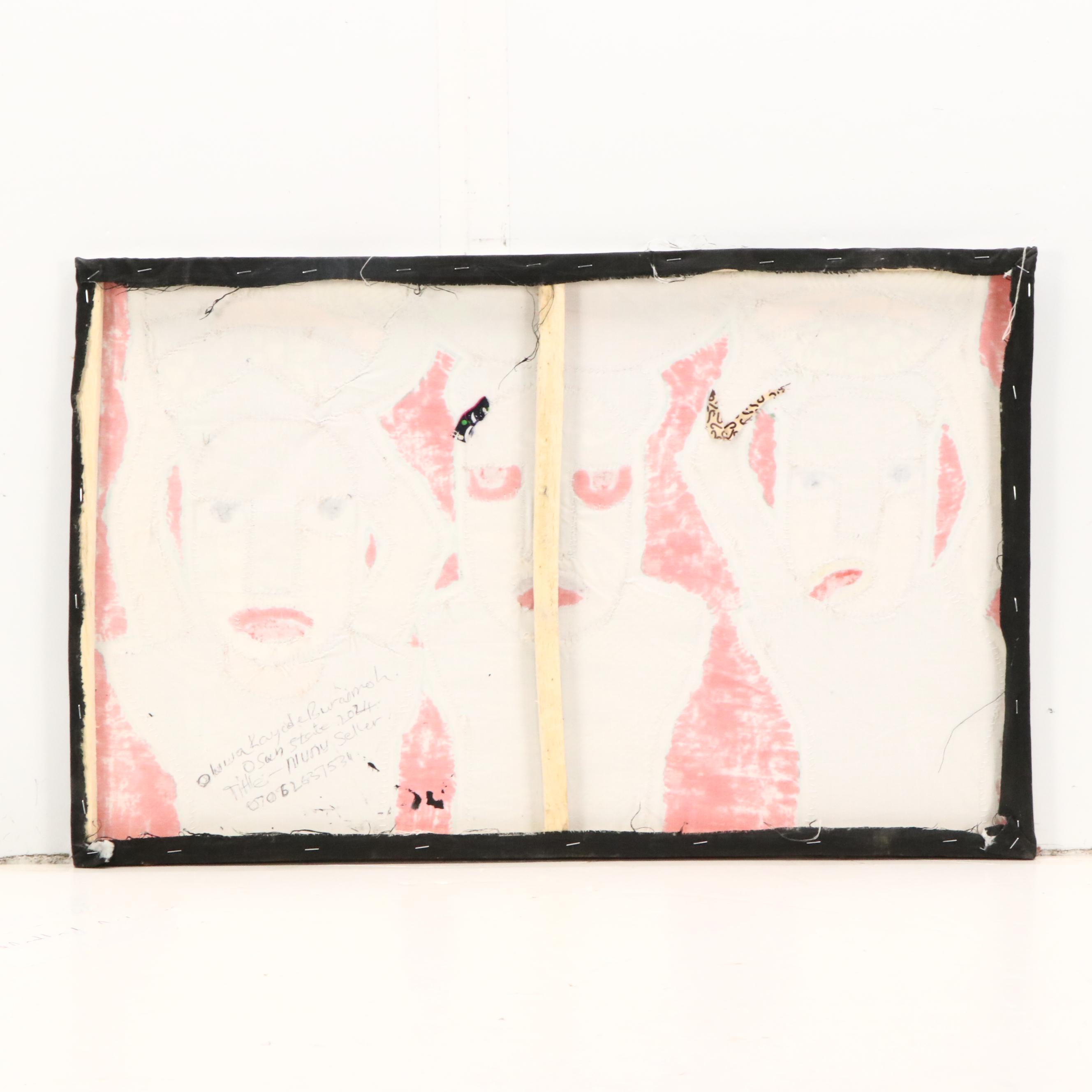 Kayode Buraimoh Stylized Figures Mixed Media Collage, 2024