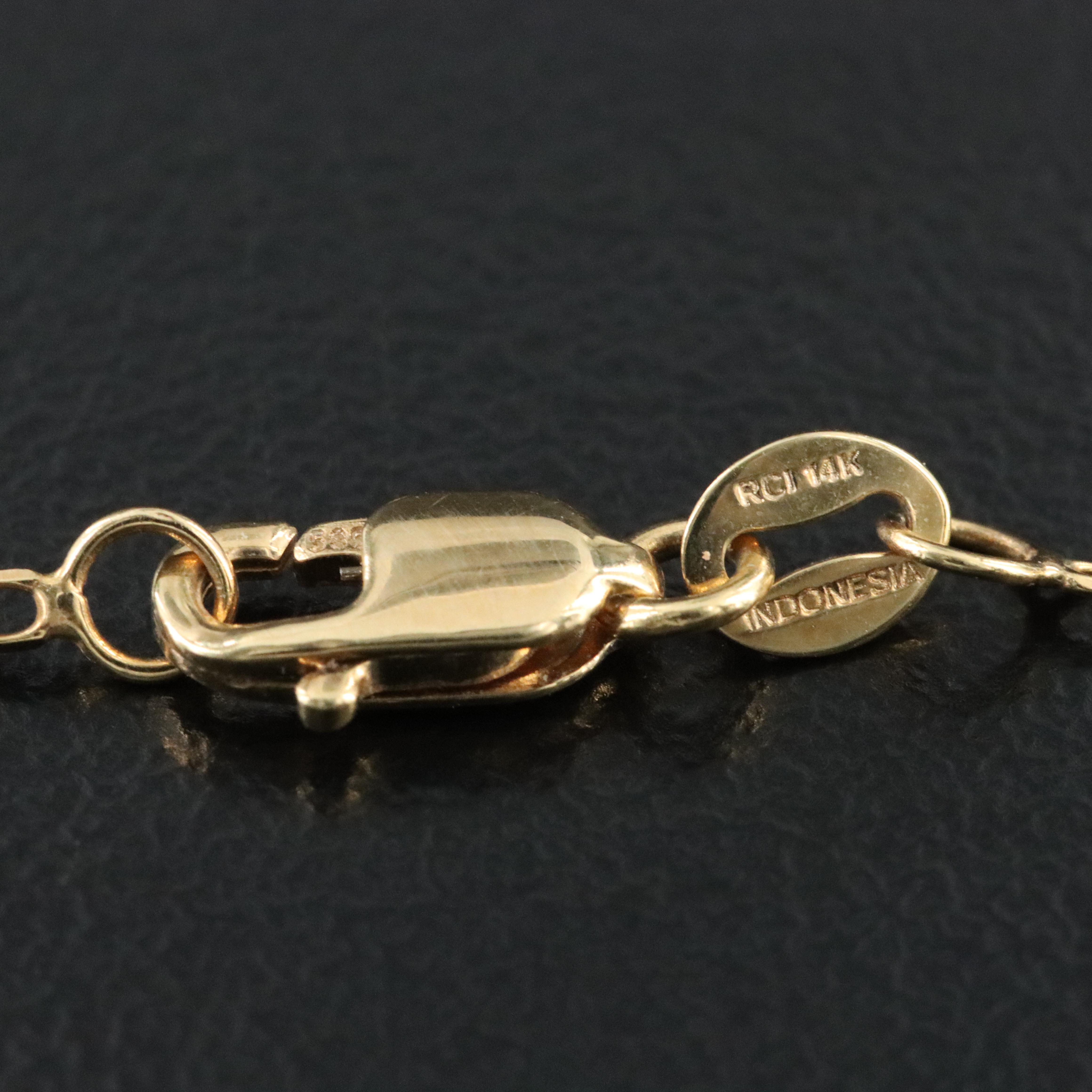 14K Emerald and Diamond Pendant Necklace