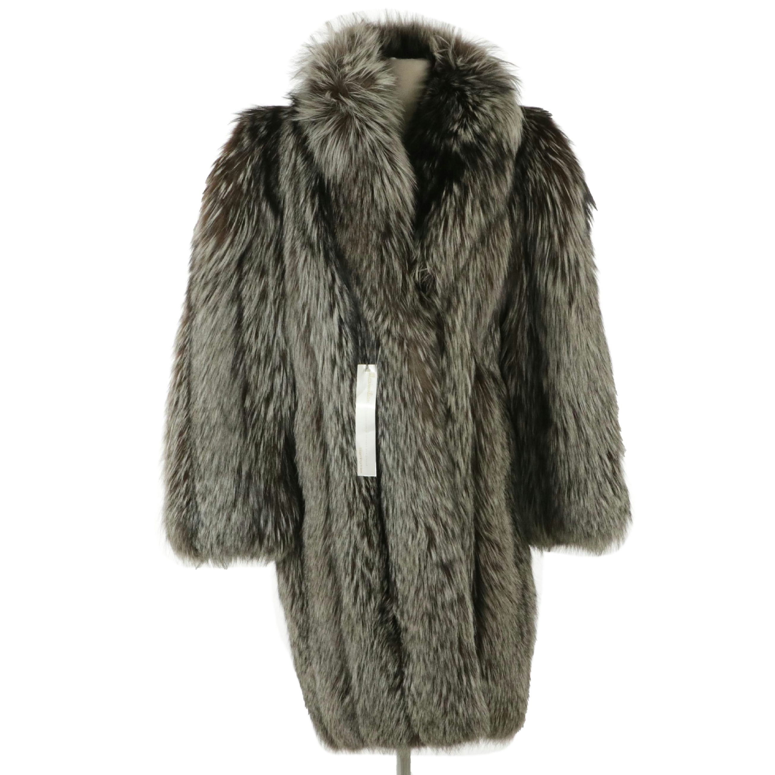 Silver Fox Fur Fox Mid-Length Coat by Goldin Feldman