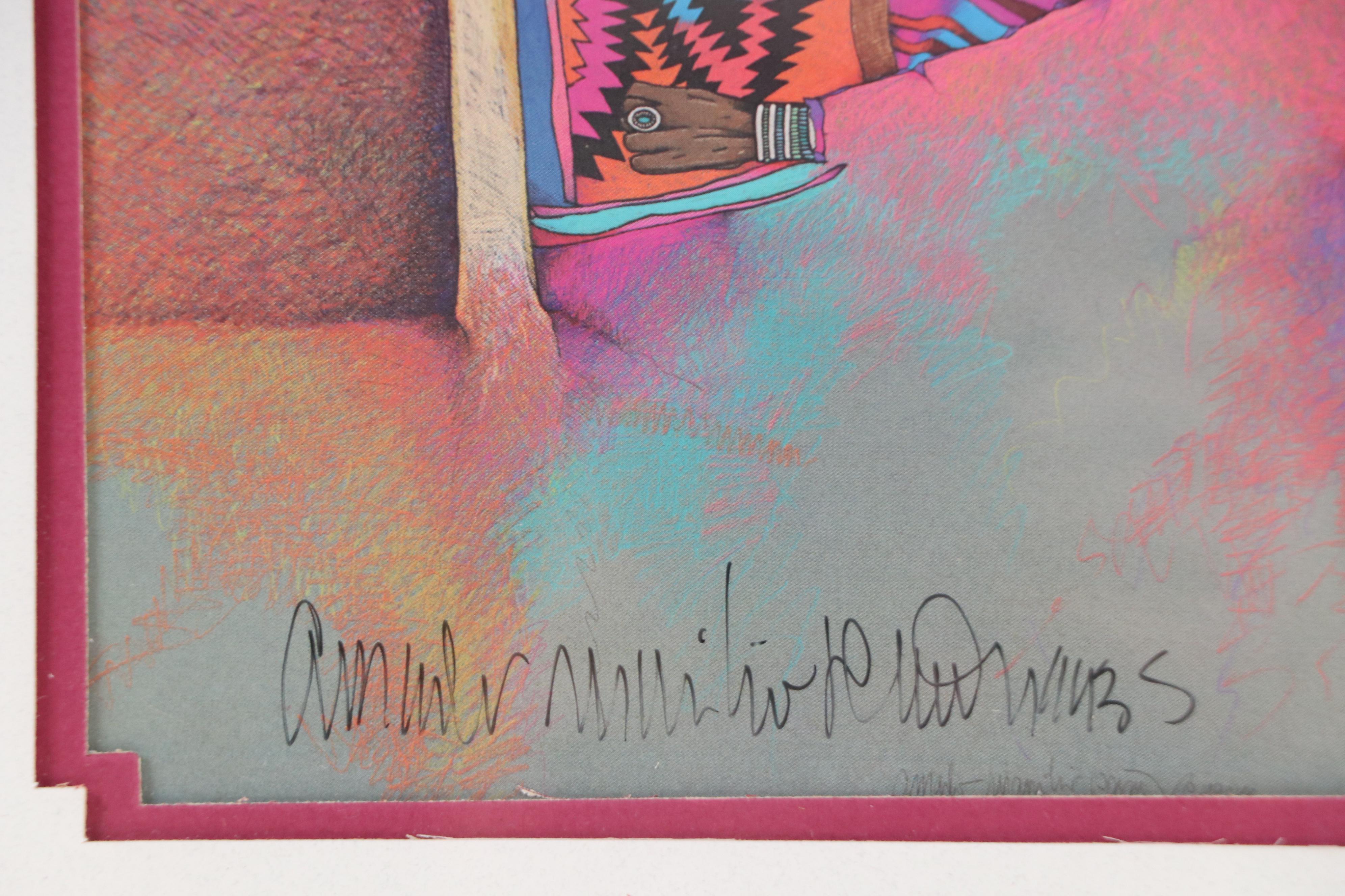 Amado M. Peña Jr. Offset Lithograph "La Tejedora," 1990