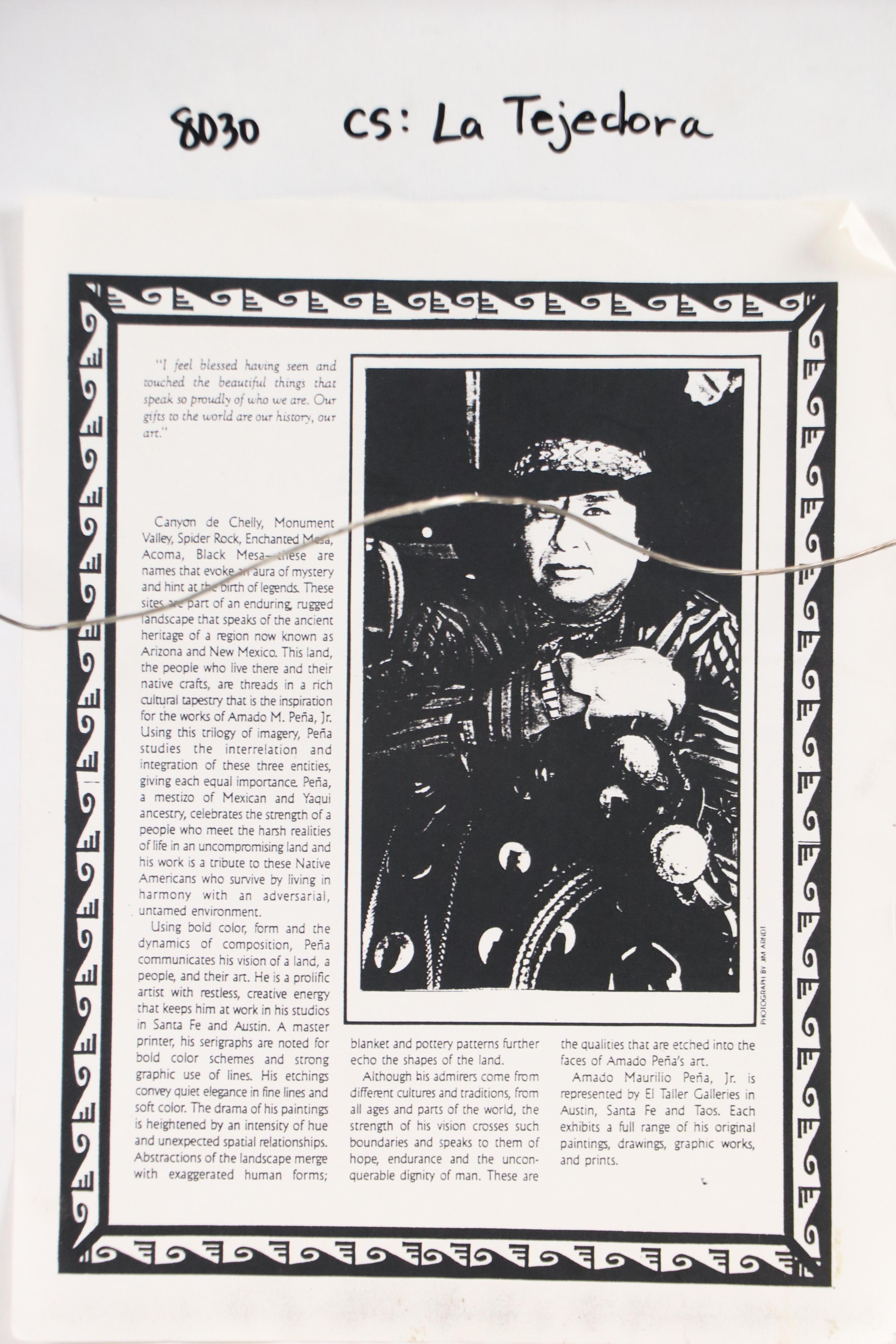 Amado M. Peña Jr. Offset Lithograph "La Tejedora," 1990