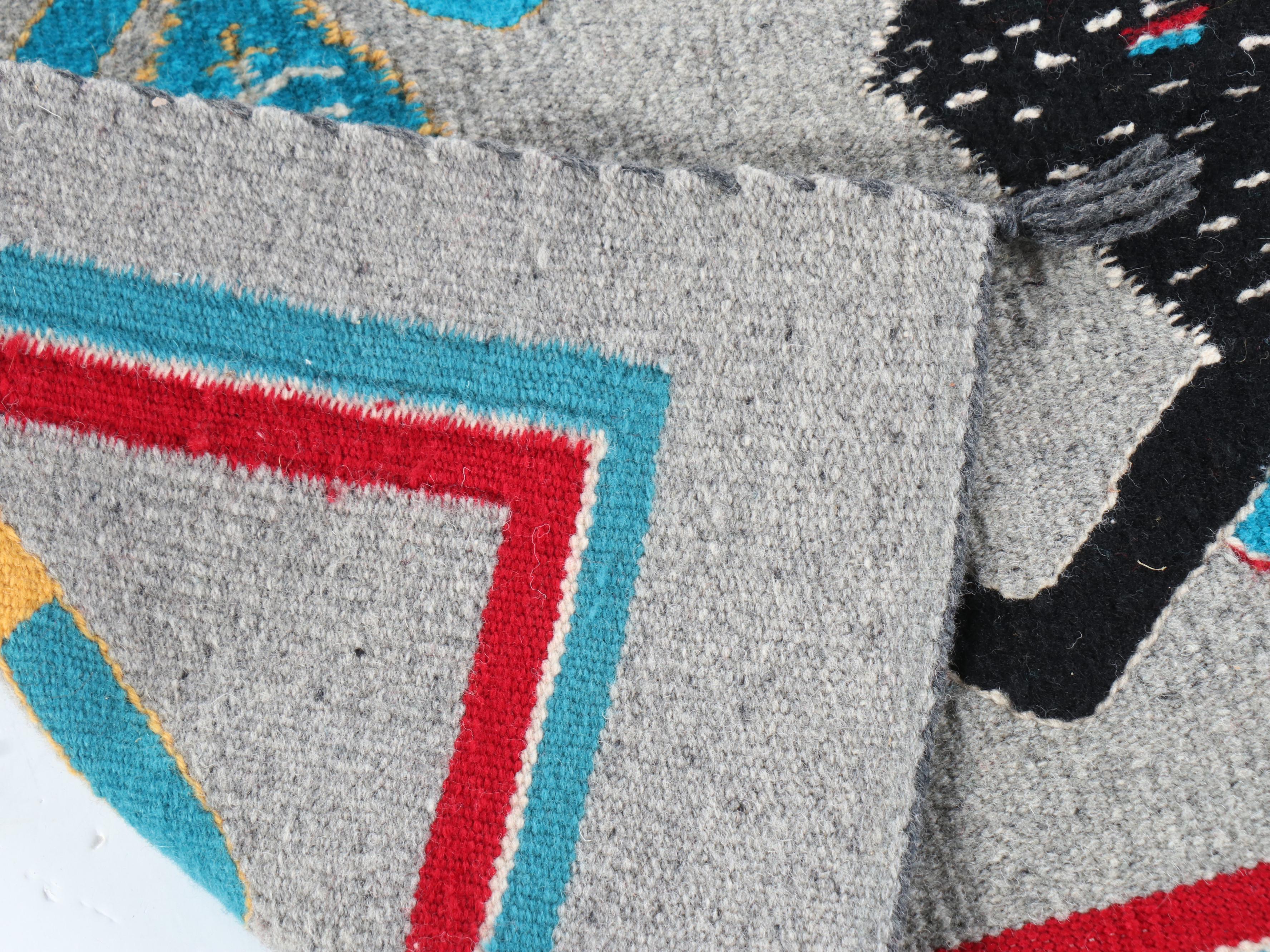 2'2 x 1'9 Diné (Navajo) "Father Sky and Mother Earth" Handwoven Rug, Circa 1980