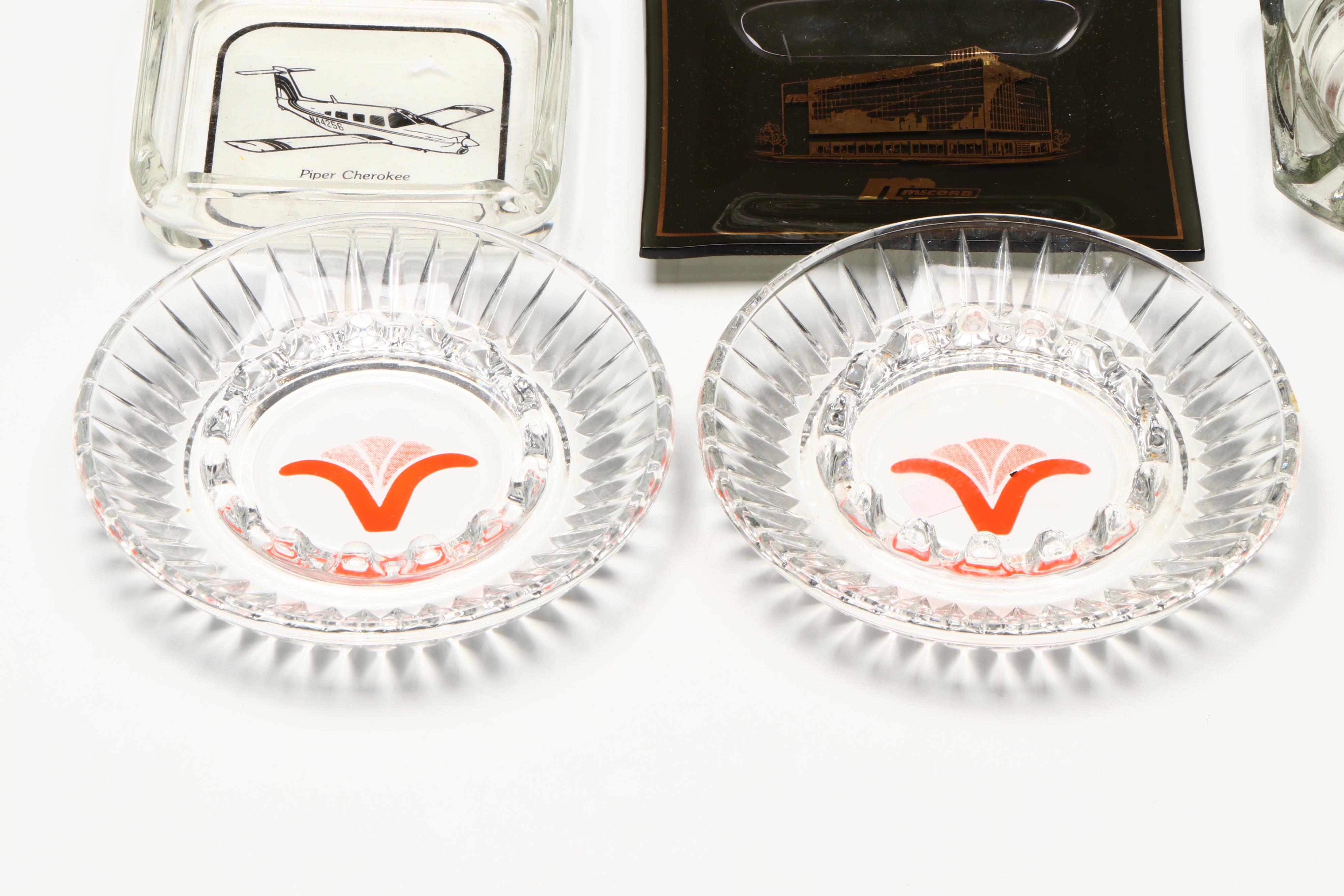 Dave and Buster's, Hilton, and More Branded and Commemorative Glass Ashtrays