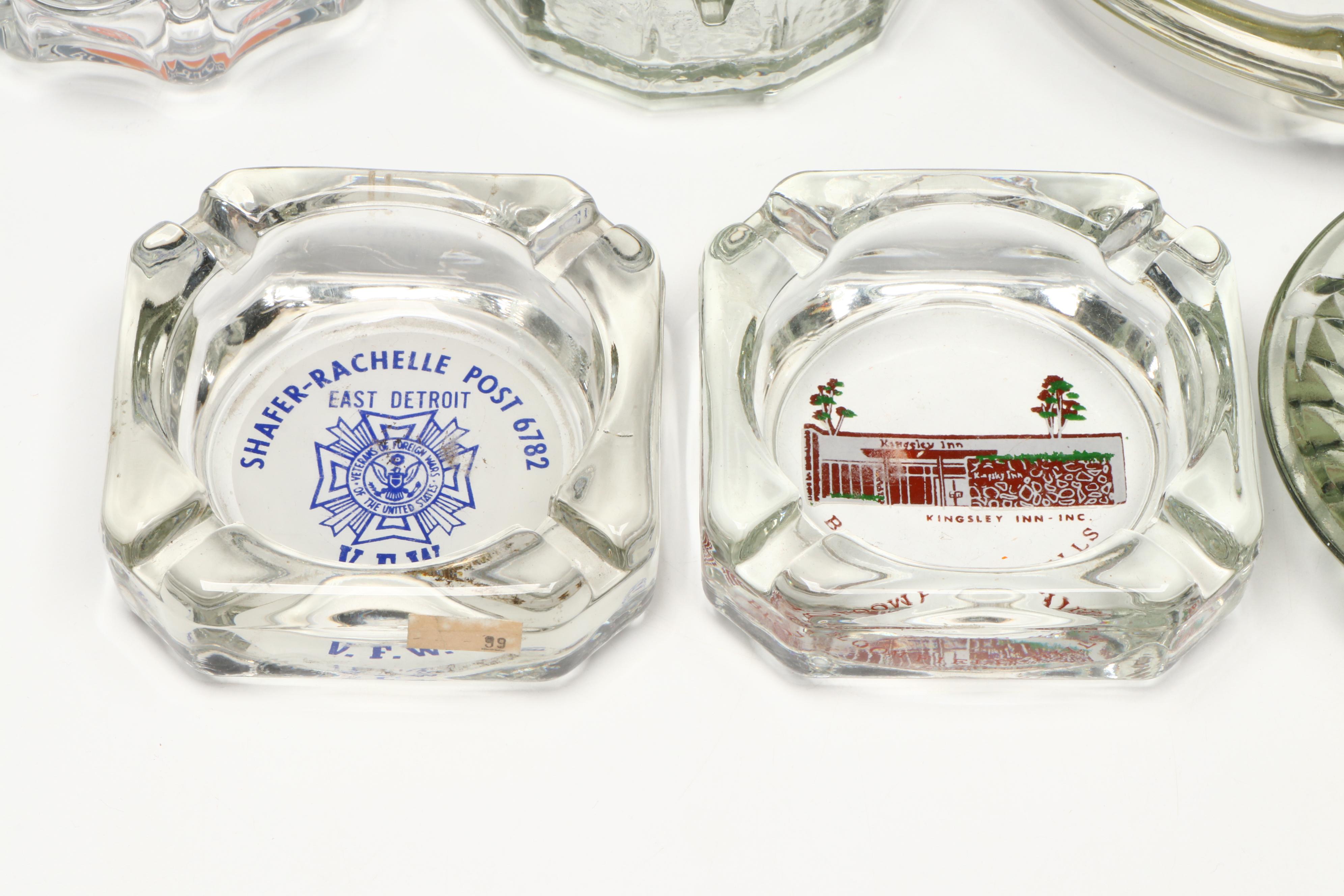 Dave and Buster's, Hilton, and More Branded and Commemorative Glass Ashtrays