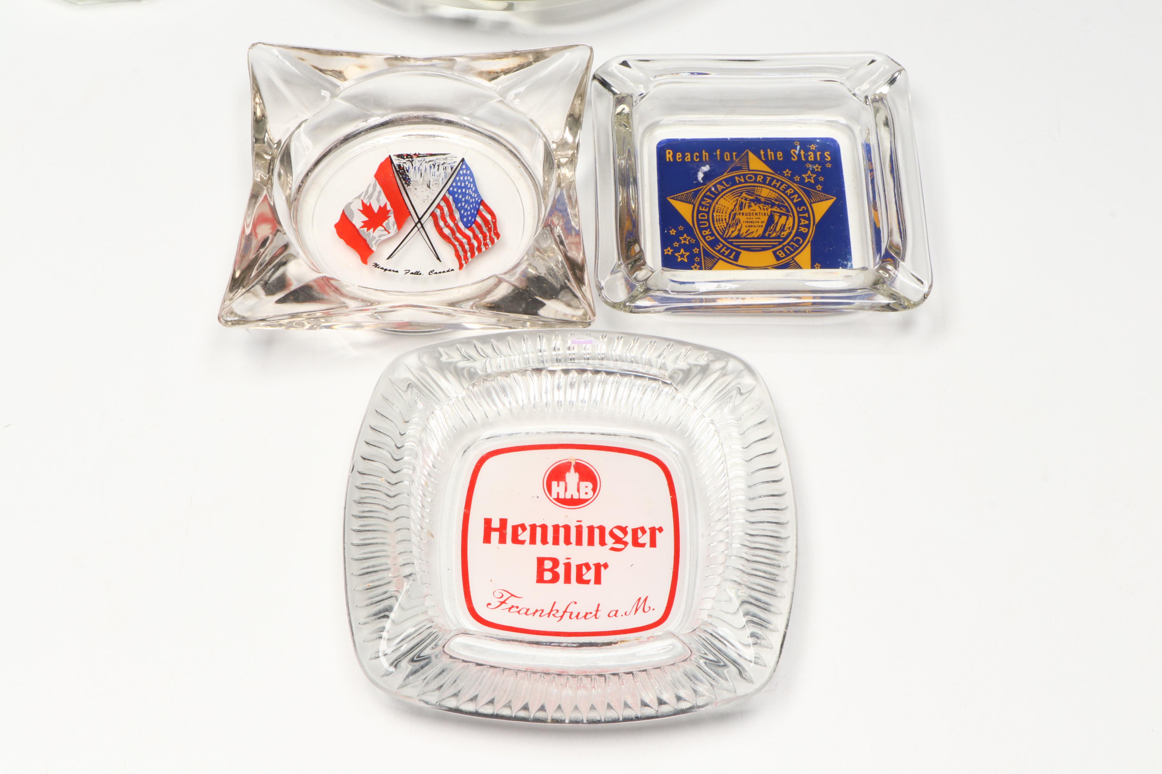 Dave and Buster's, Hilton, and More Branded and Commemorative Glass Ashtrays