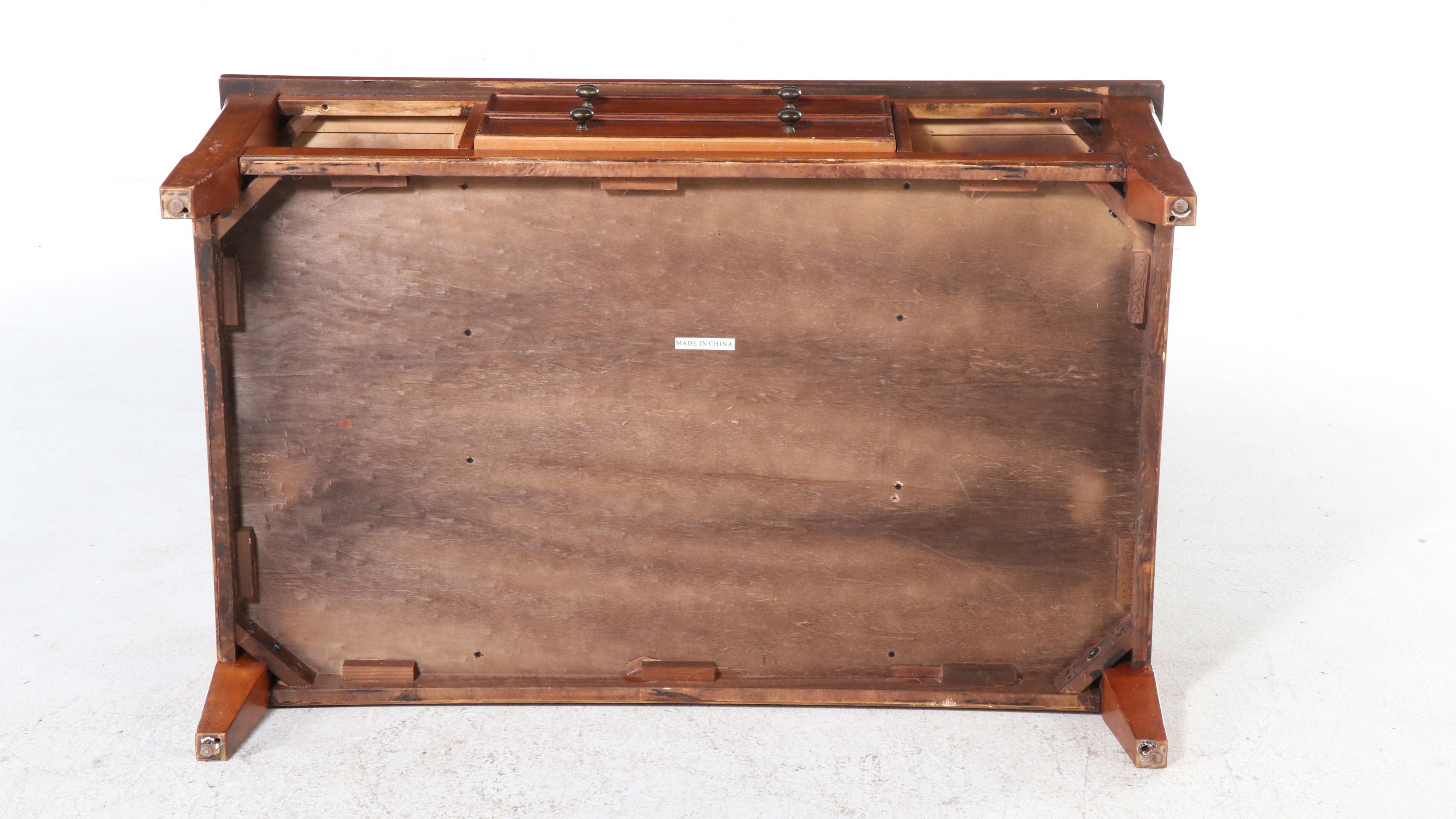 Contemporary Mission Style Cherry Finish Coffee Table with Drawer