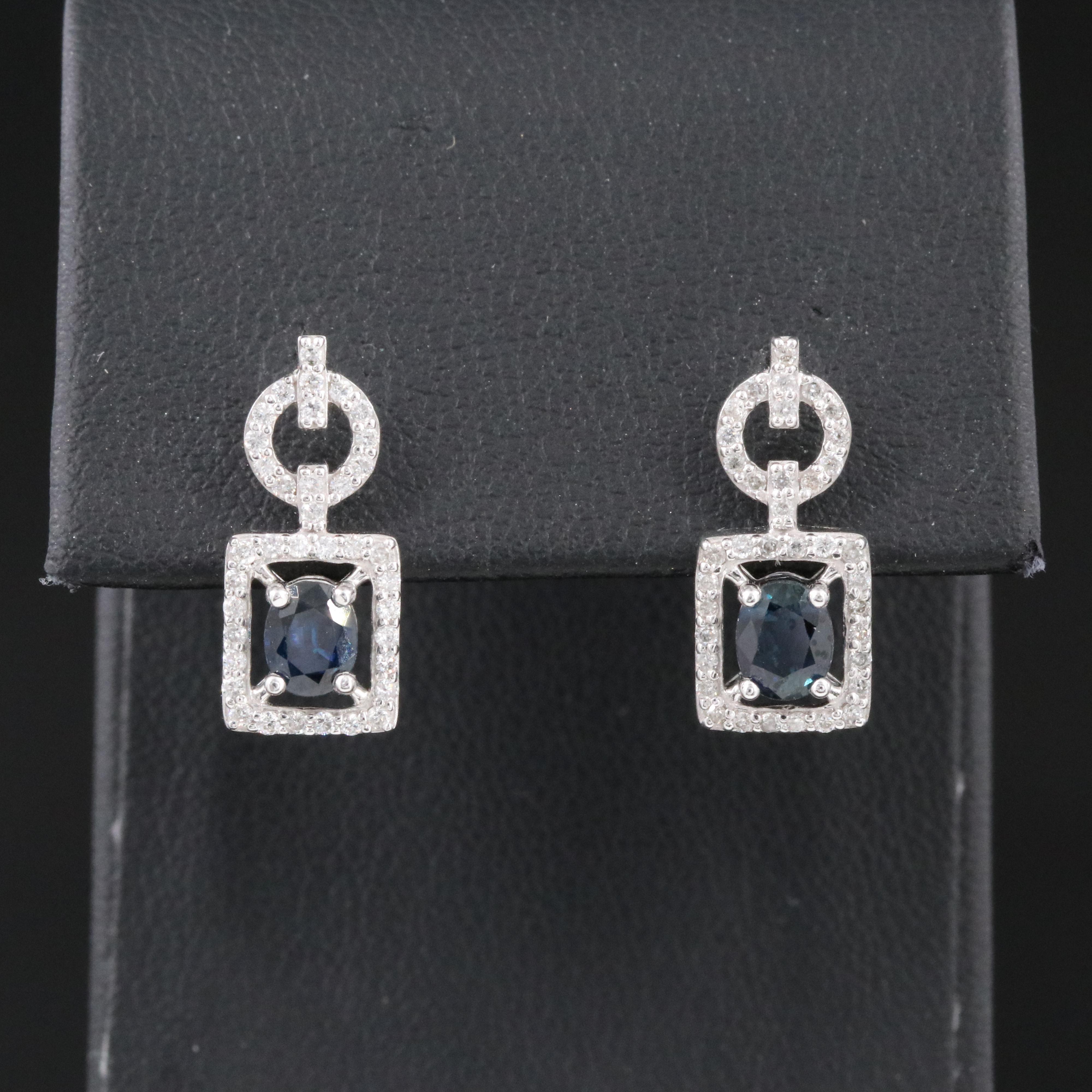 14K Sapphire and Diamond Earrings