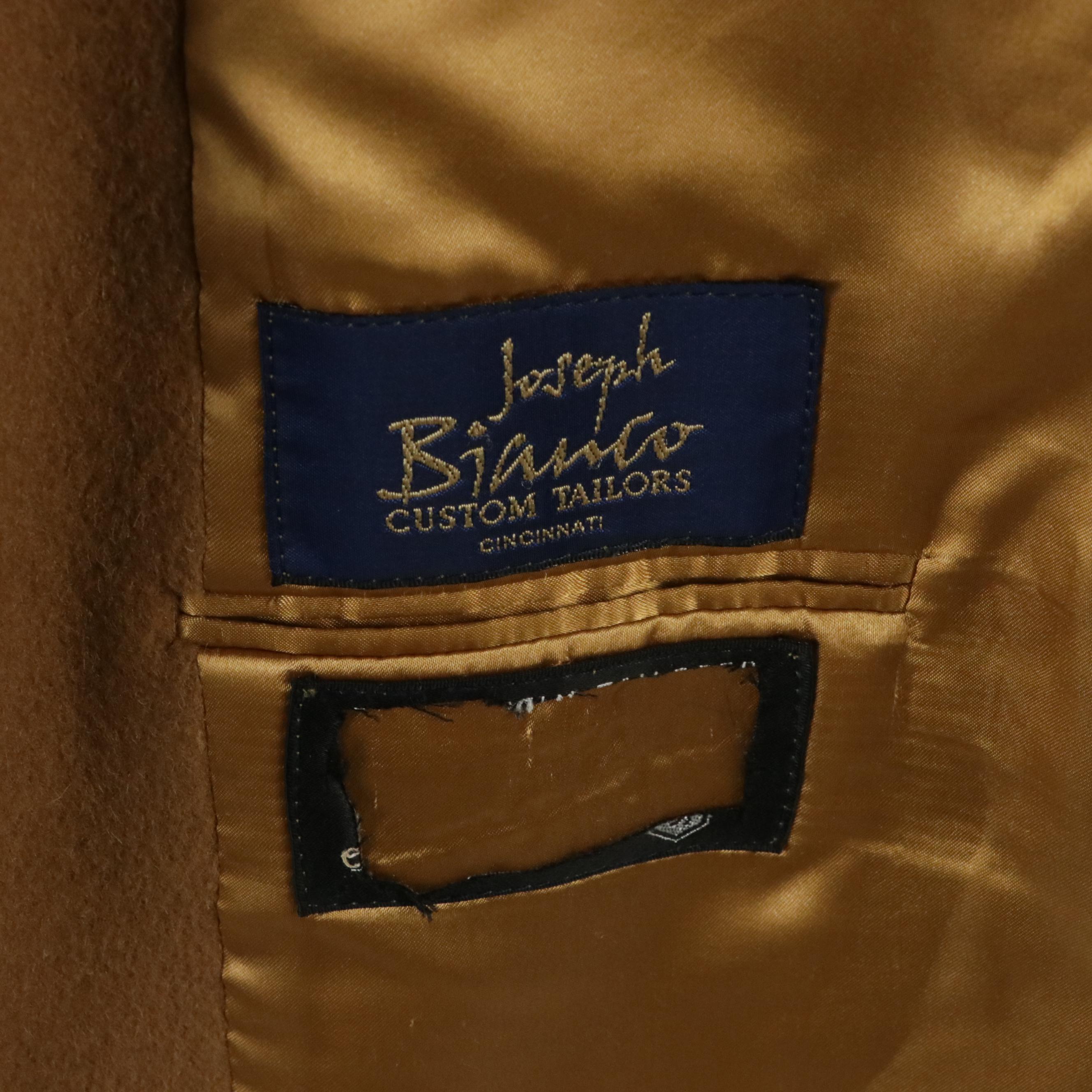 Joseph Bianco Vintage Tan Wool Single Button Blazer with Mink Fur Trim