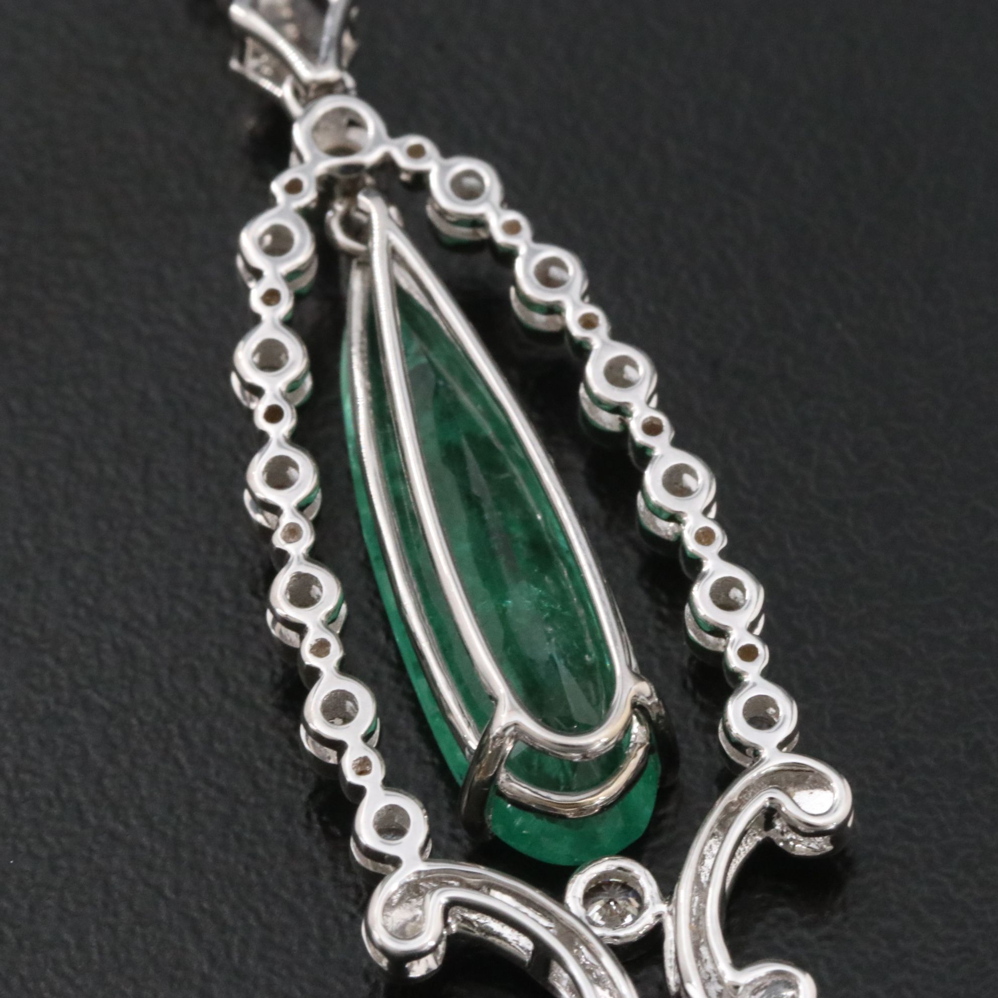 Michael Christoff 3.77 CT Emerald and 0.45 CTW Diamond Pendant Necklace