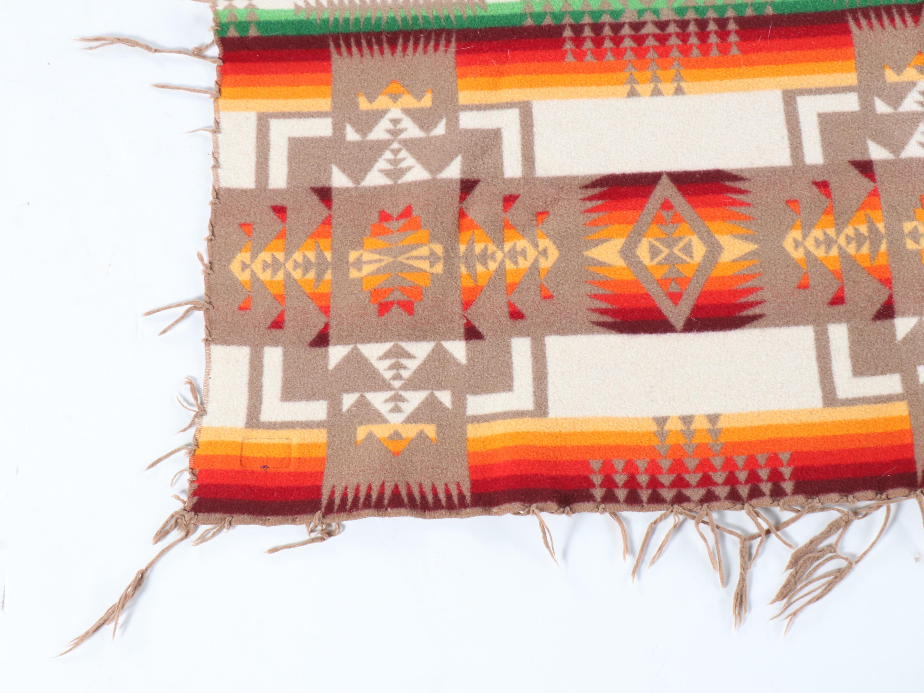 Two Pendleton Beaver State Fringed Wool Blankets