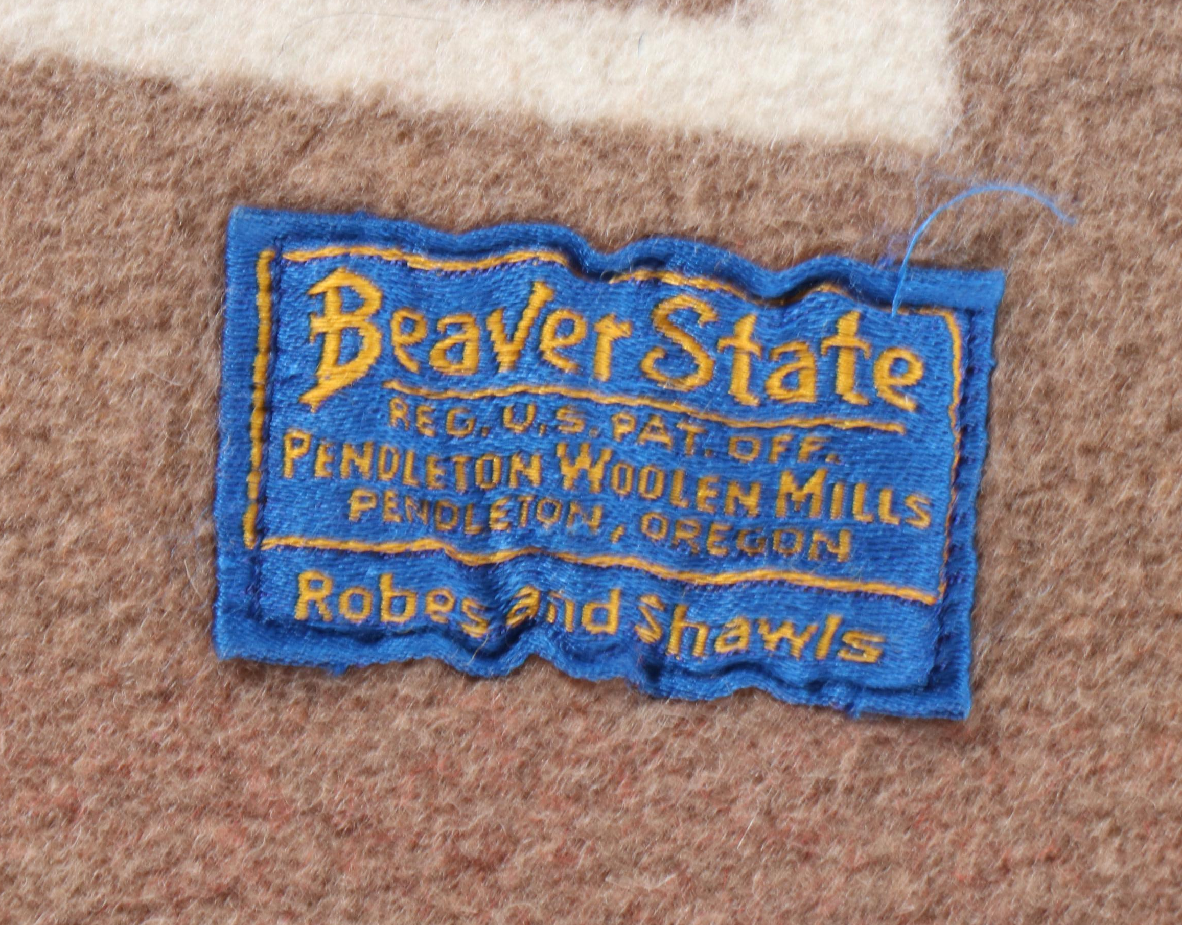 Two Pendleton Beaver State Fringed Wool Blankets