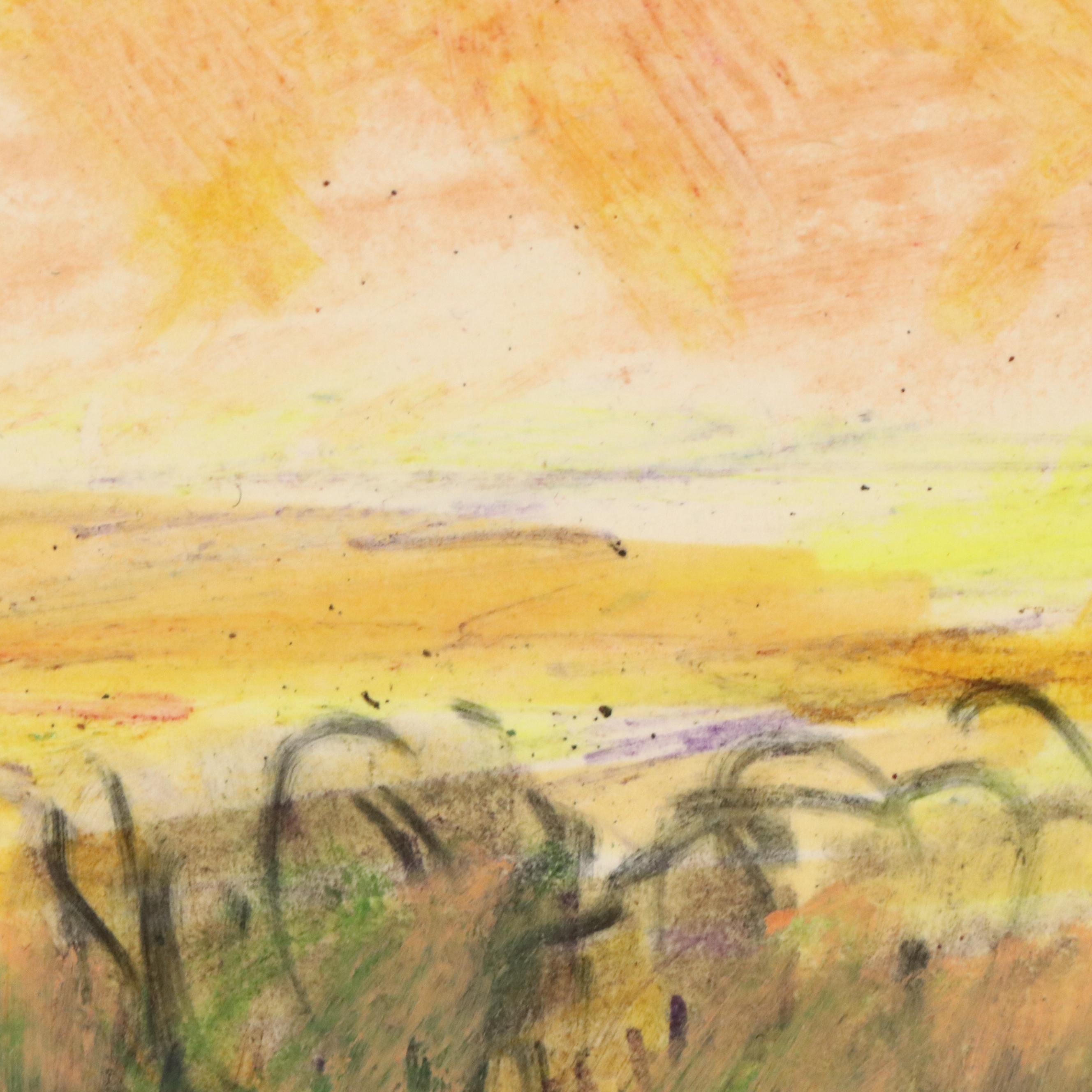 Paul Chidlaw Modern Landscape Drawing, Mid-Late 20th Century