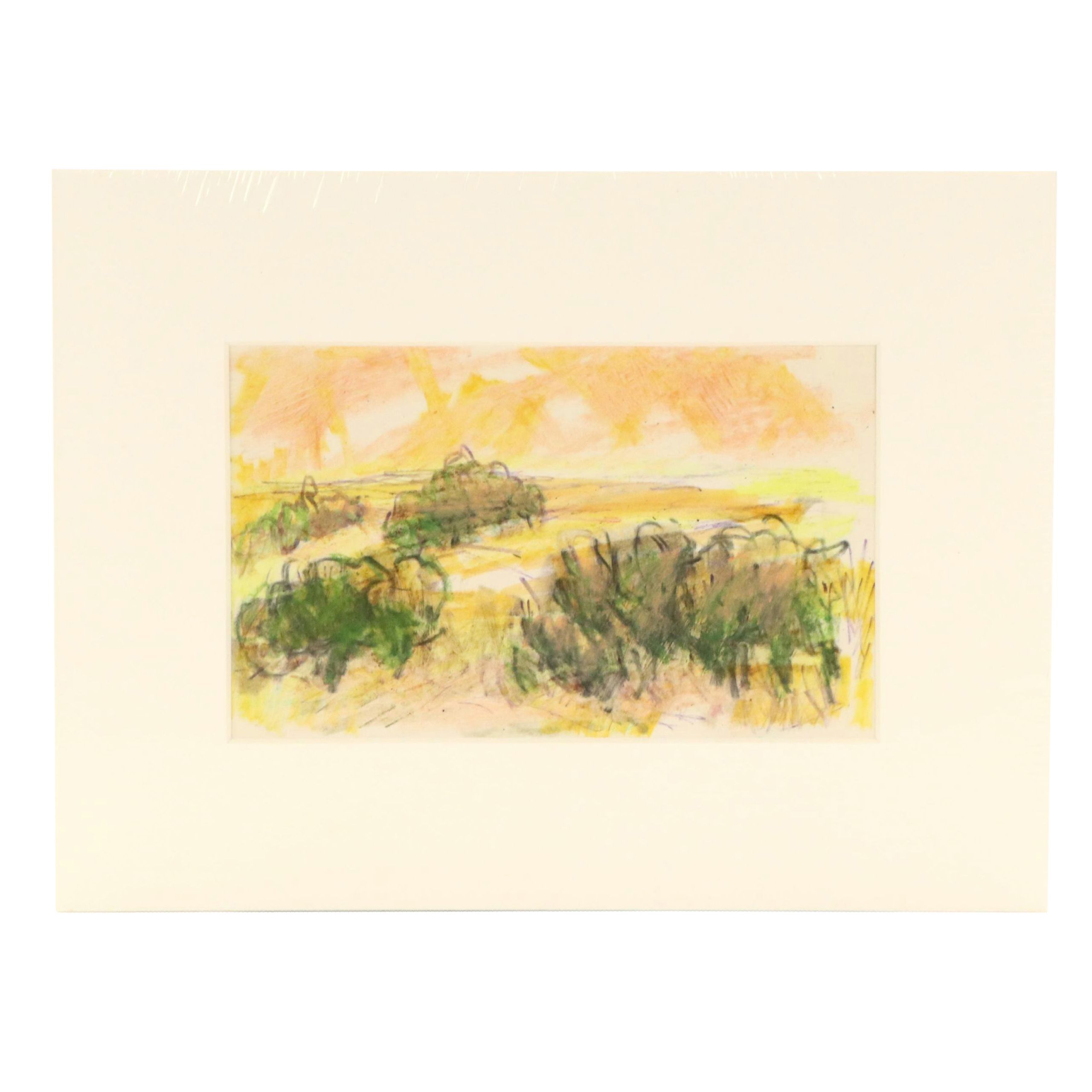 Paul Chidlaw Modern Landscape Drawing, Mid-Late 20th Century