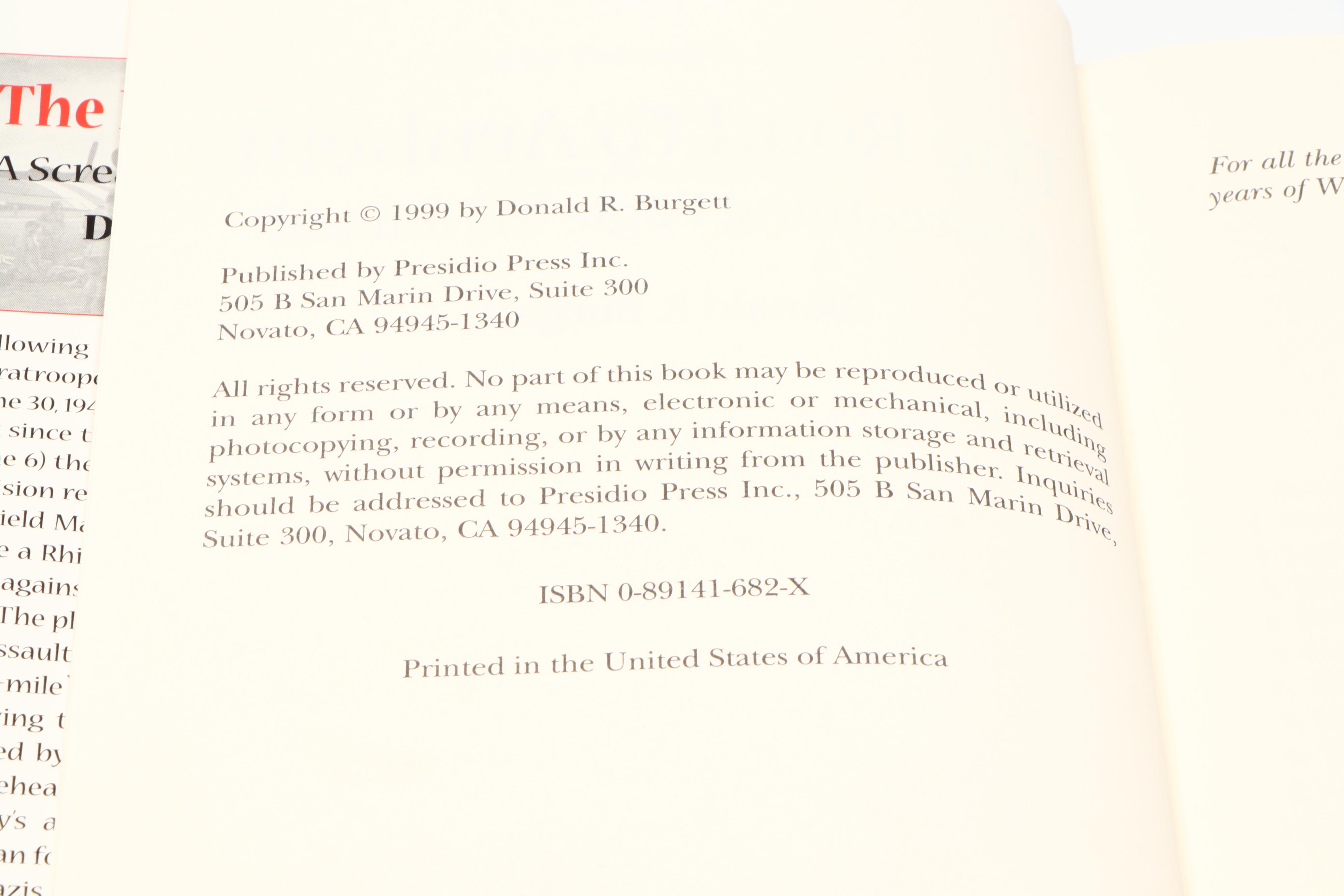 Signed "All the Way to Berlin" by James Megellas and Other Military Books