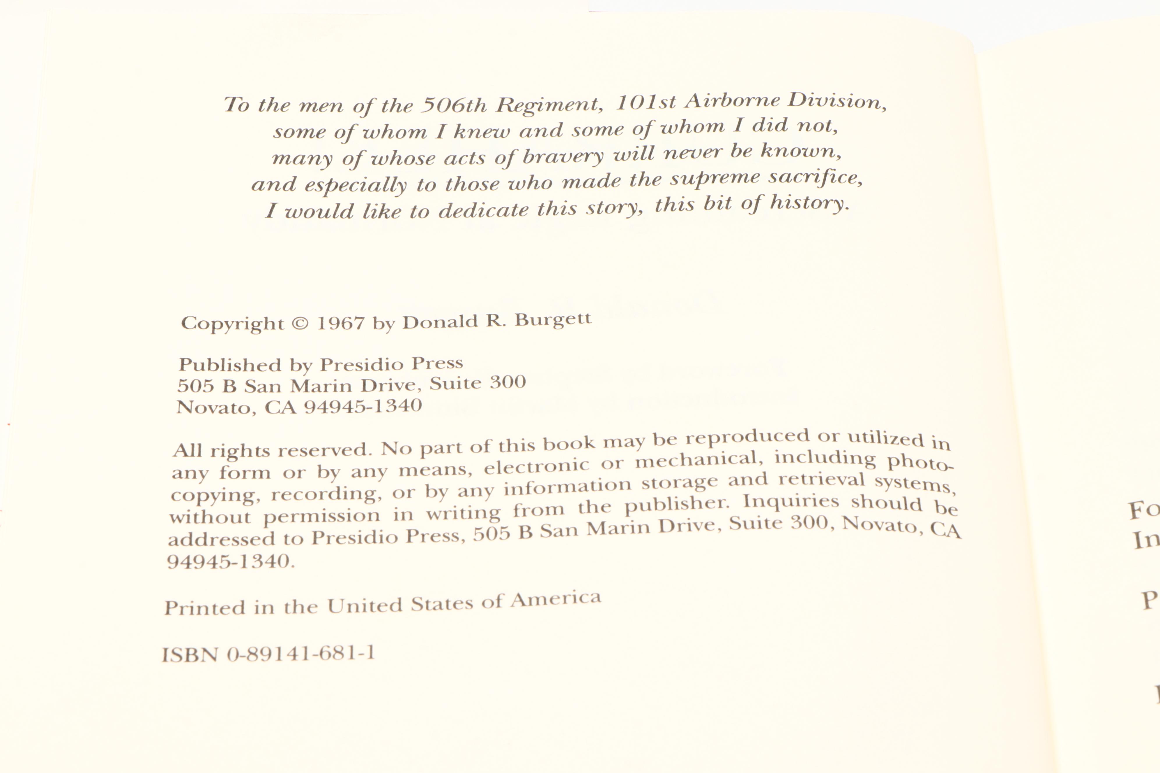 Signed "All the Way to Berlin" by James Megellas and Other Military Books