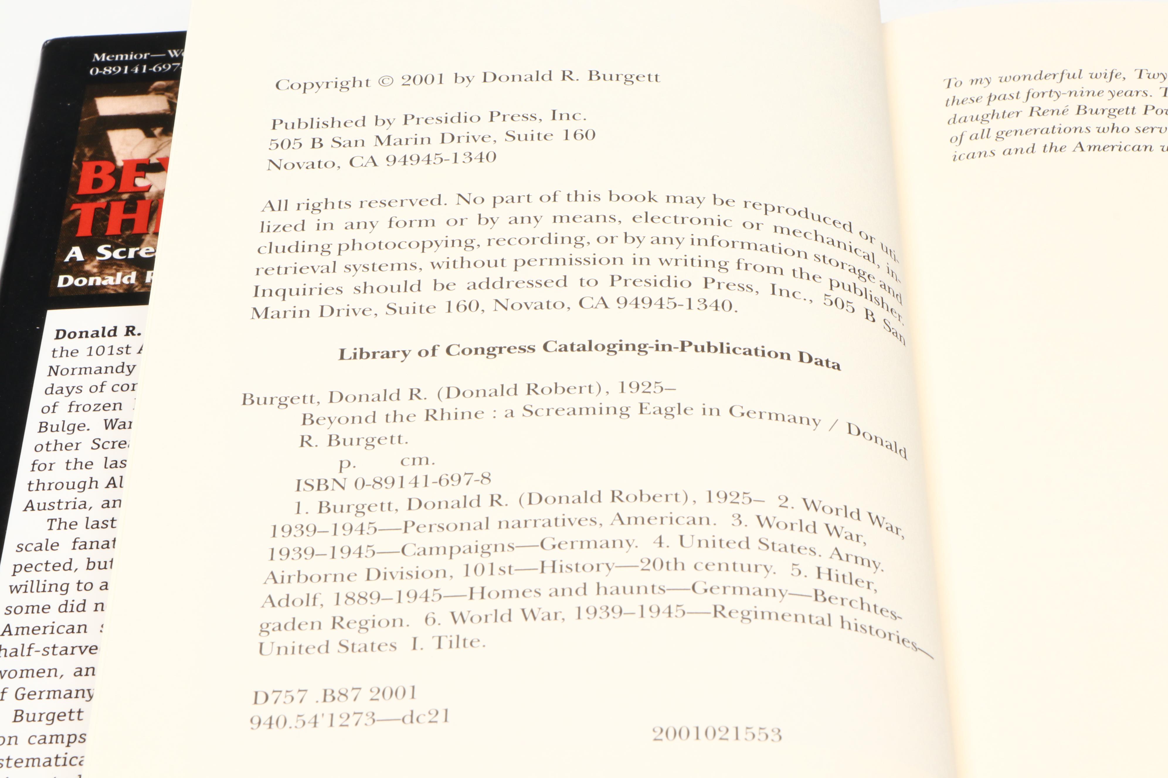 Signed "All the Way to Berlin" by James Megellas and Other Military Books