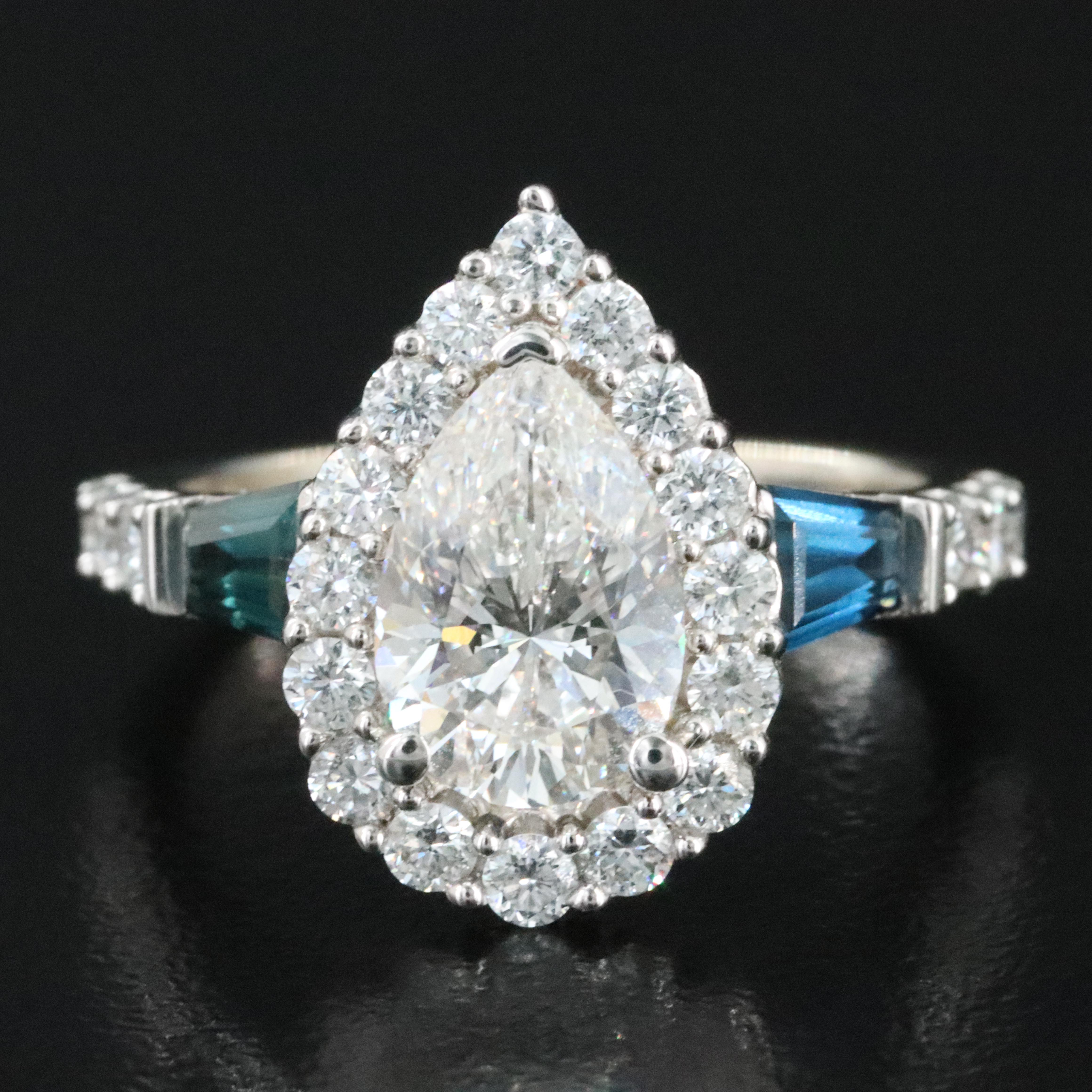 Vera Wang LOVE 14K 2.24 CTW Lab Grown Diamond and Sapphire Ring