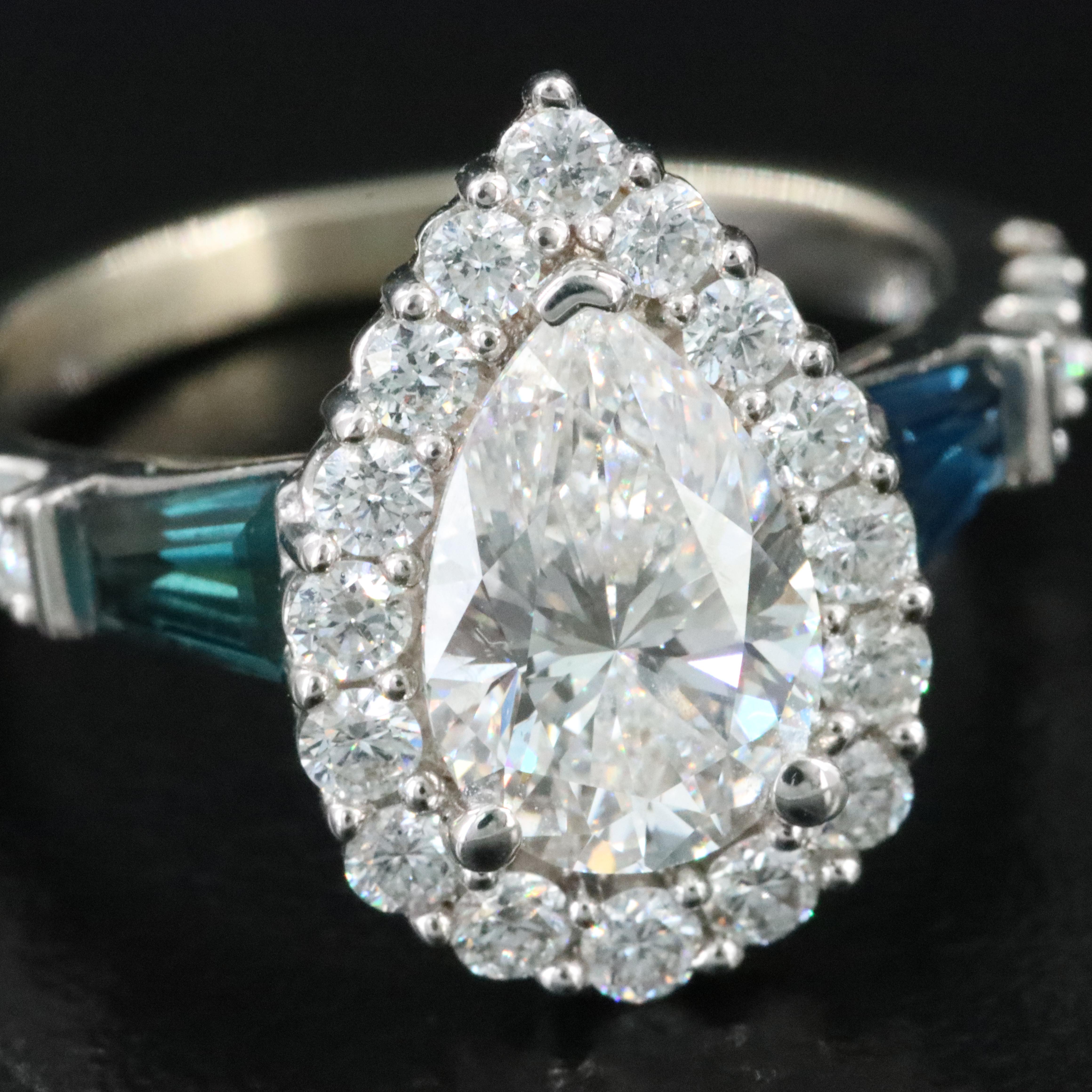 Vera Wang LOVE 14K 2.24 CTW Lab Grown Diamond and Sapphire Ring