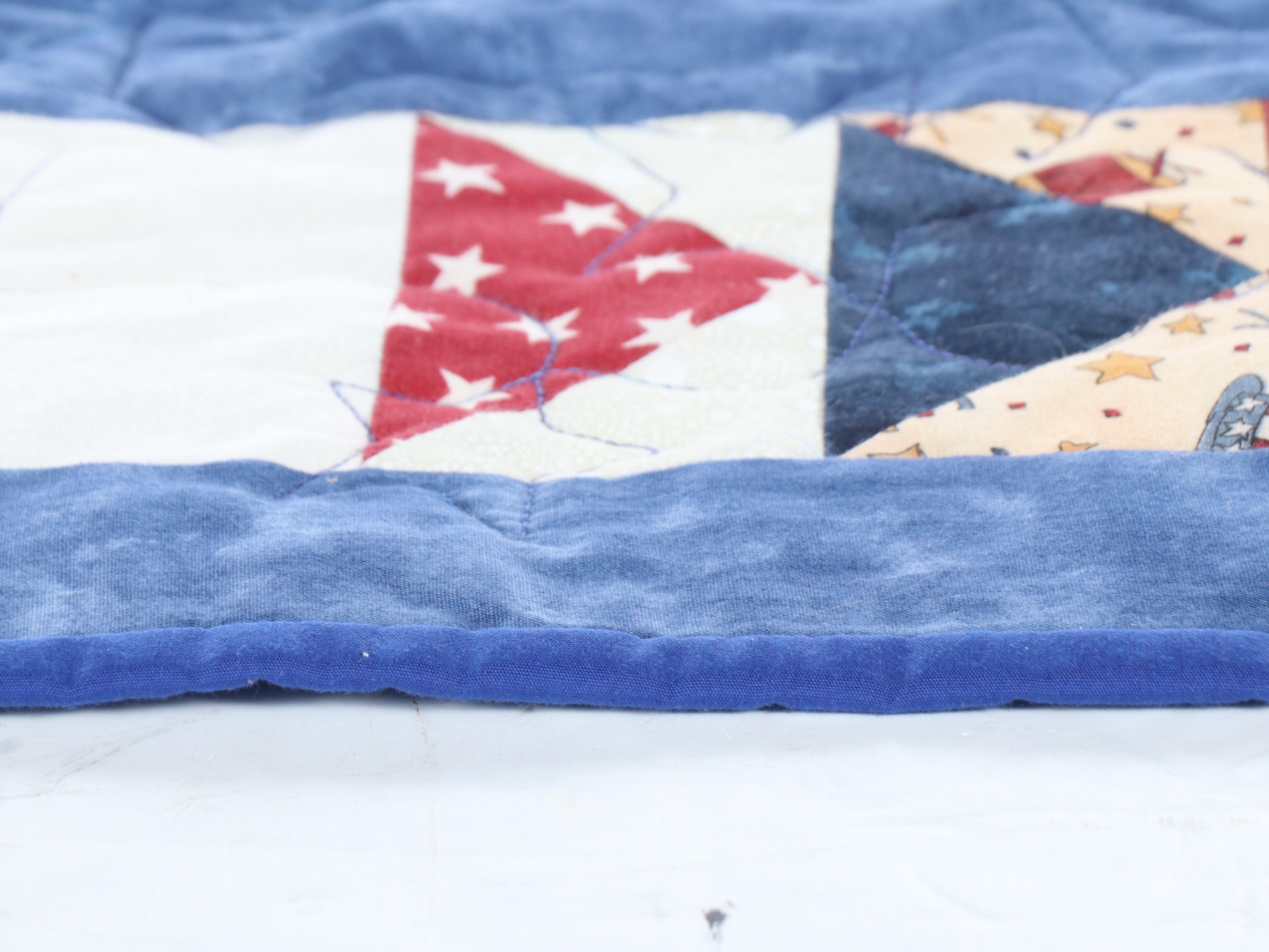 "Patriotic Row by Row" Americana Pieced Cotton Quilt, 2017