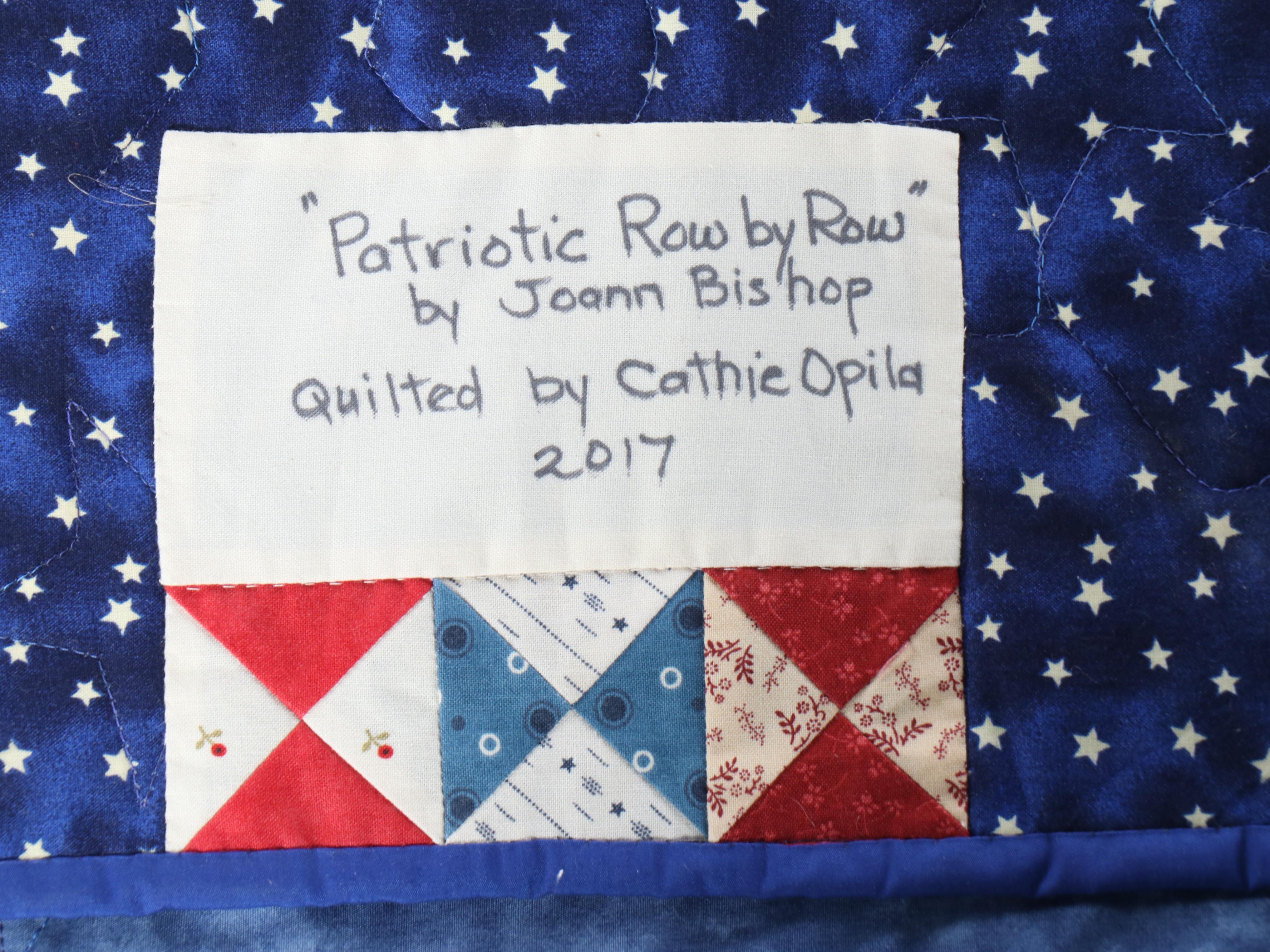 "Patriotic Row by Row" Americana Pieced Cotton Quilt, 2017
