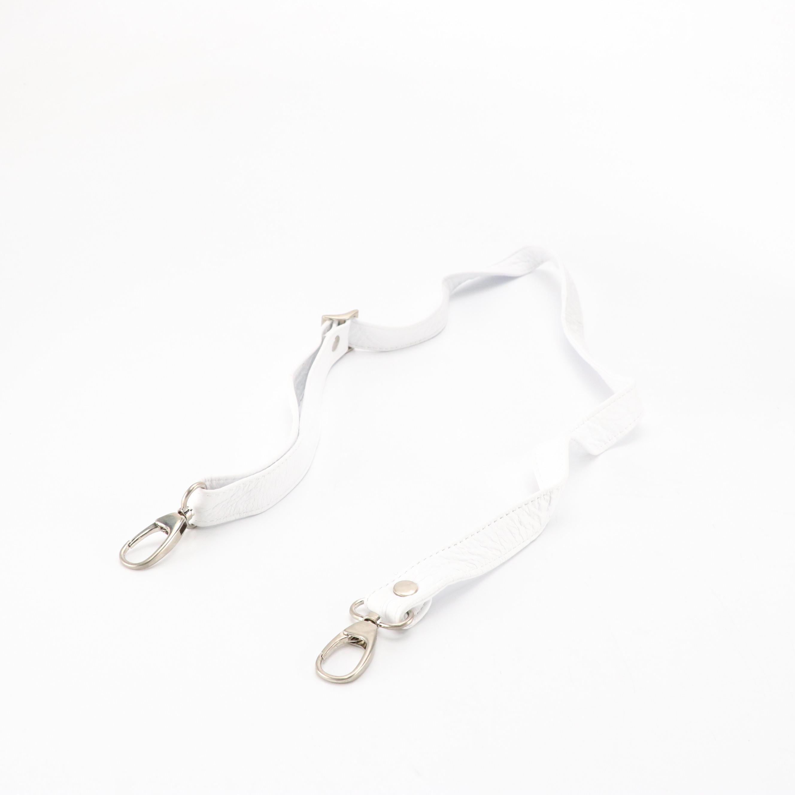 Vera Pelle Drawstring Two-Way Satchel in Embroidered White Leather