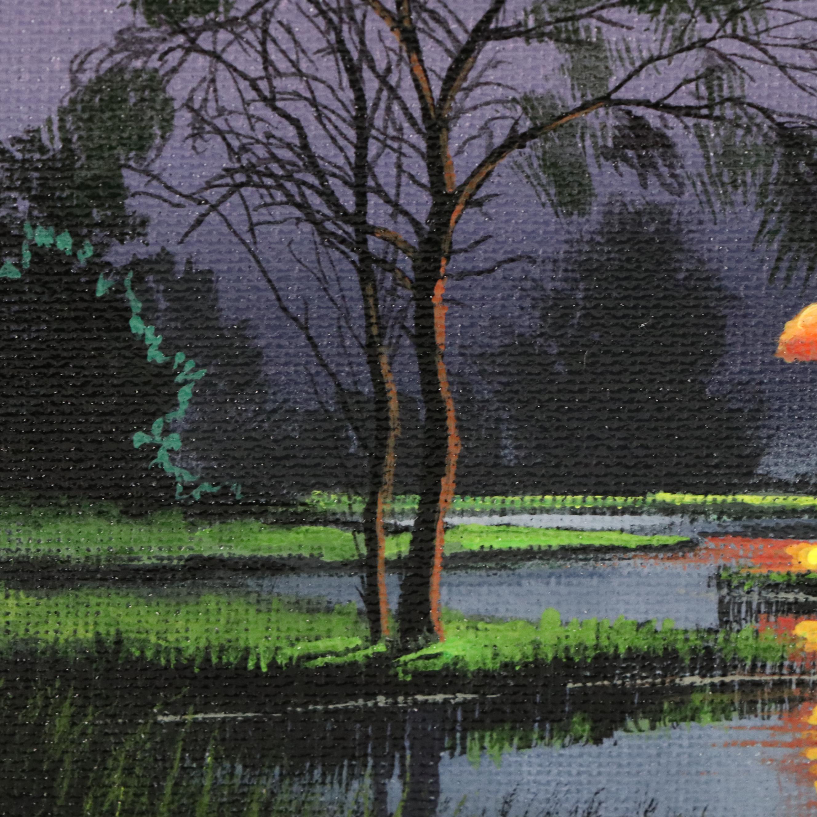 Doug "Bumo" Johnpeer Nocturne Landscape Oil Painting, 2025