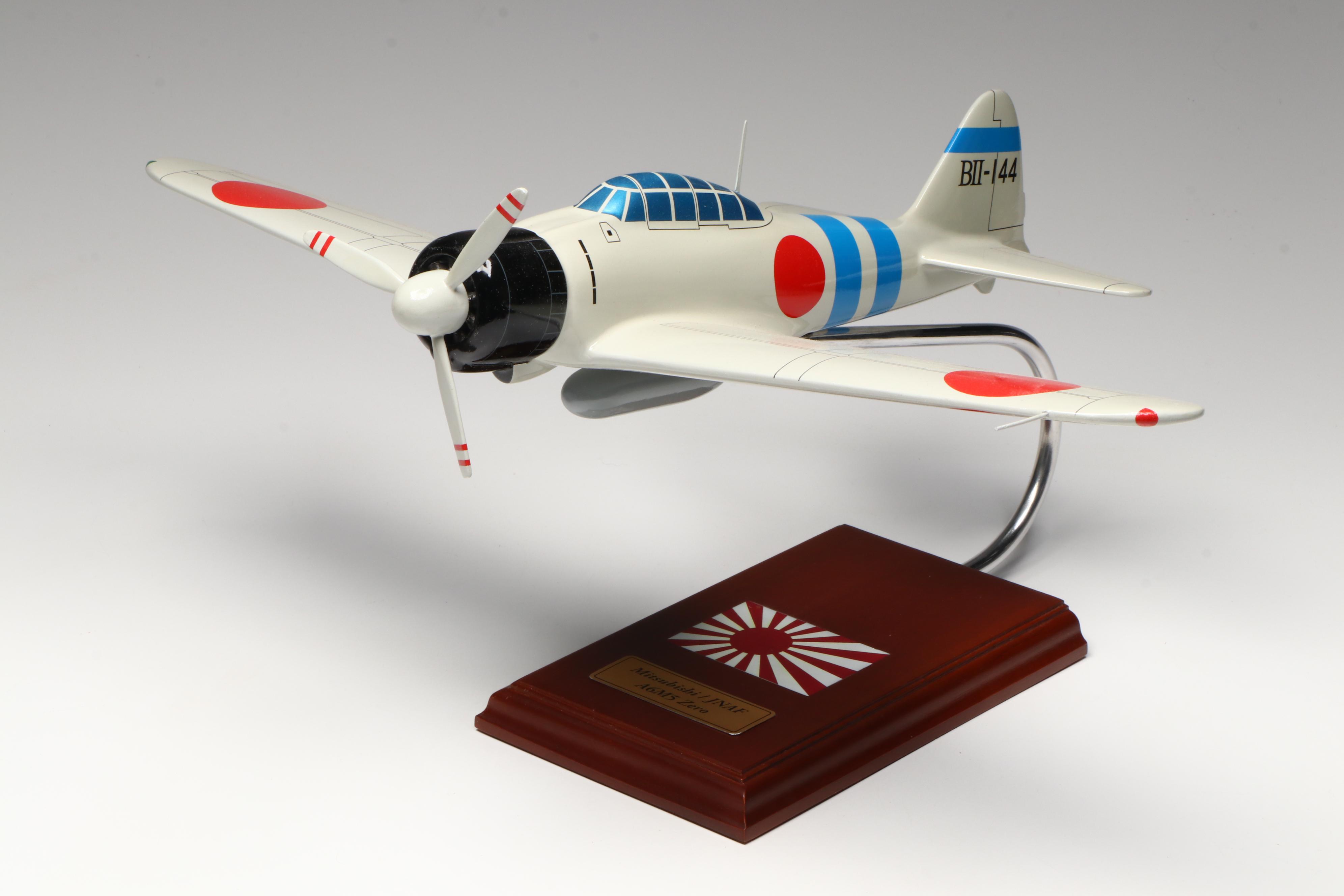 Japanese Mitsubishi A6M5 Zero & American P51 Mustang, WW2 Era Fighter Aircraft