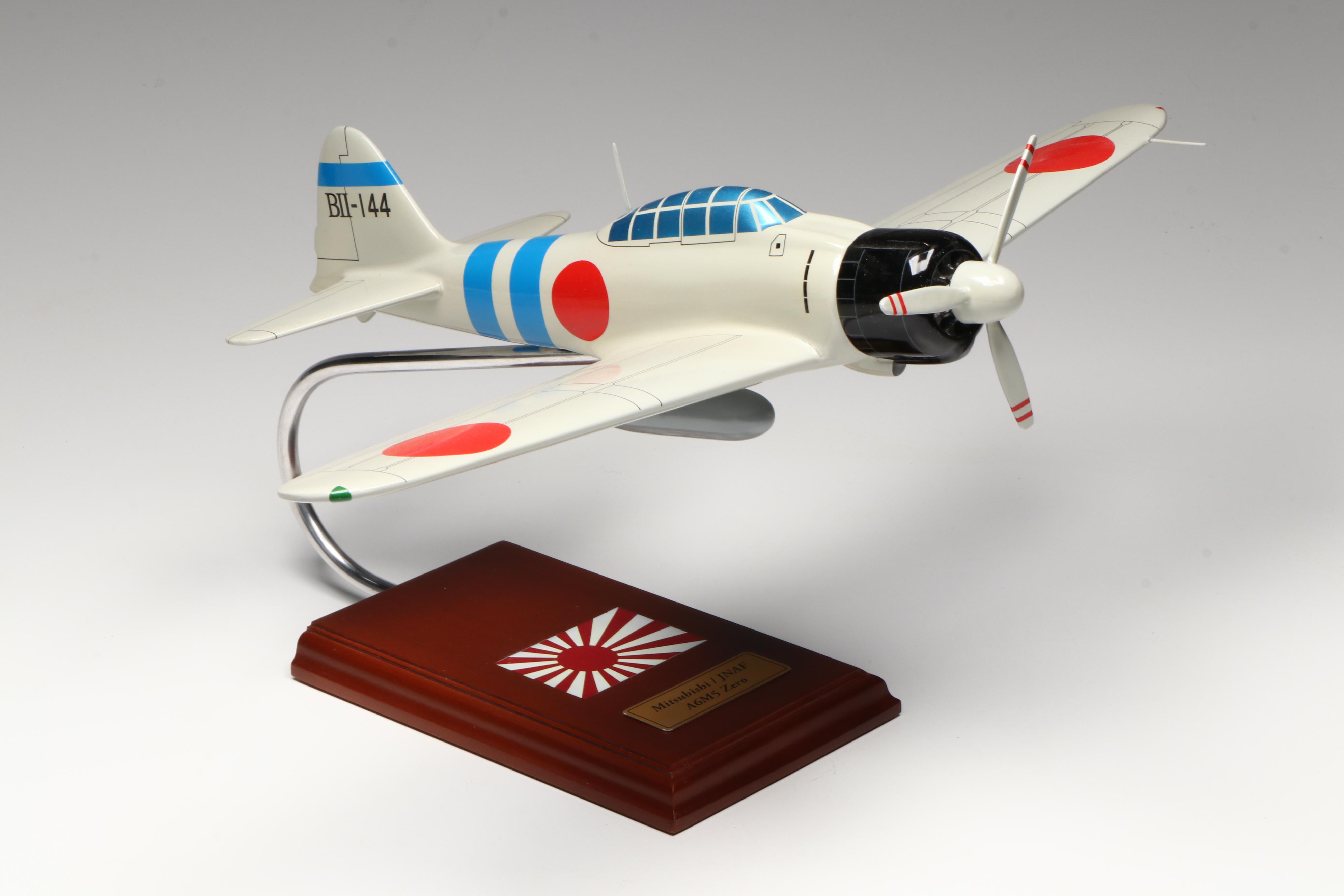 Japanese Mitsubishi A6M5 Zero & American P51 Mustang, WW2 Era Fighter Aircraft