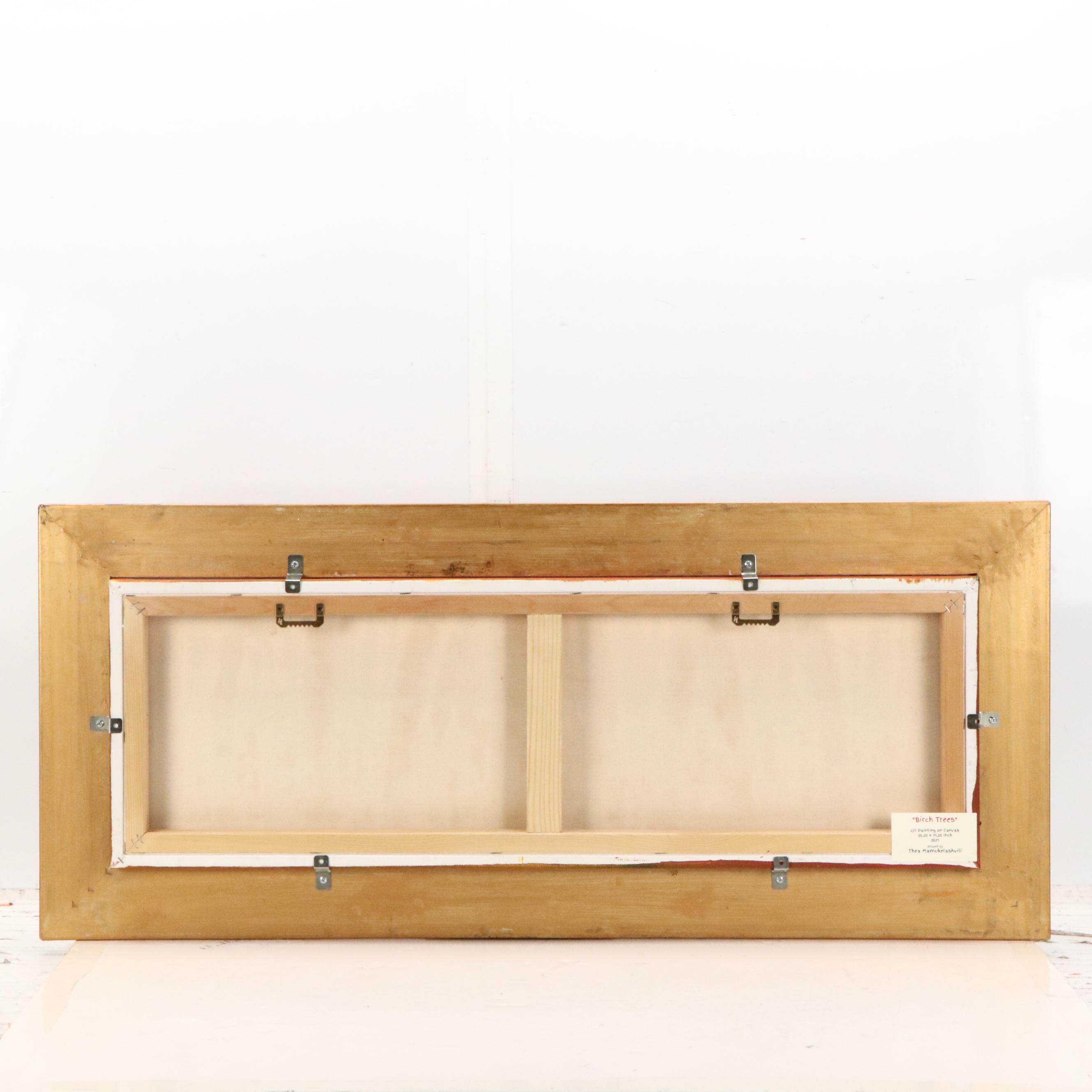 Thea Mamukelashvili Oil Painting "Birch Trees," 21st Century