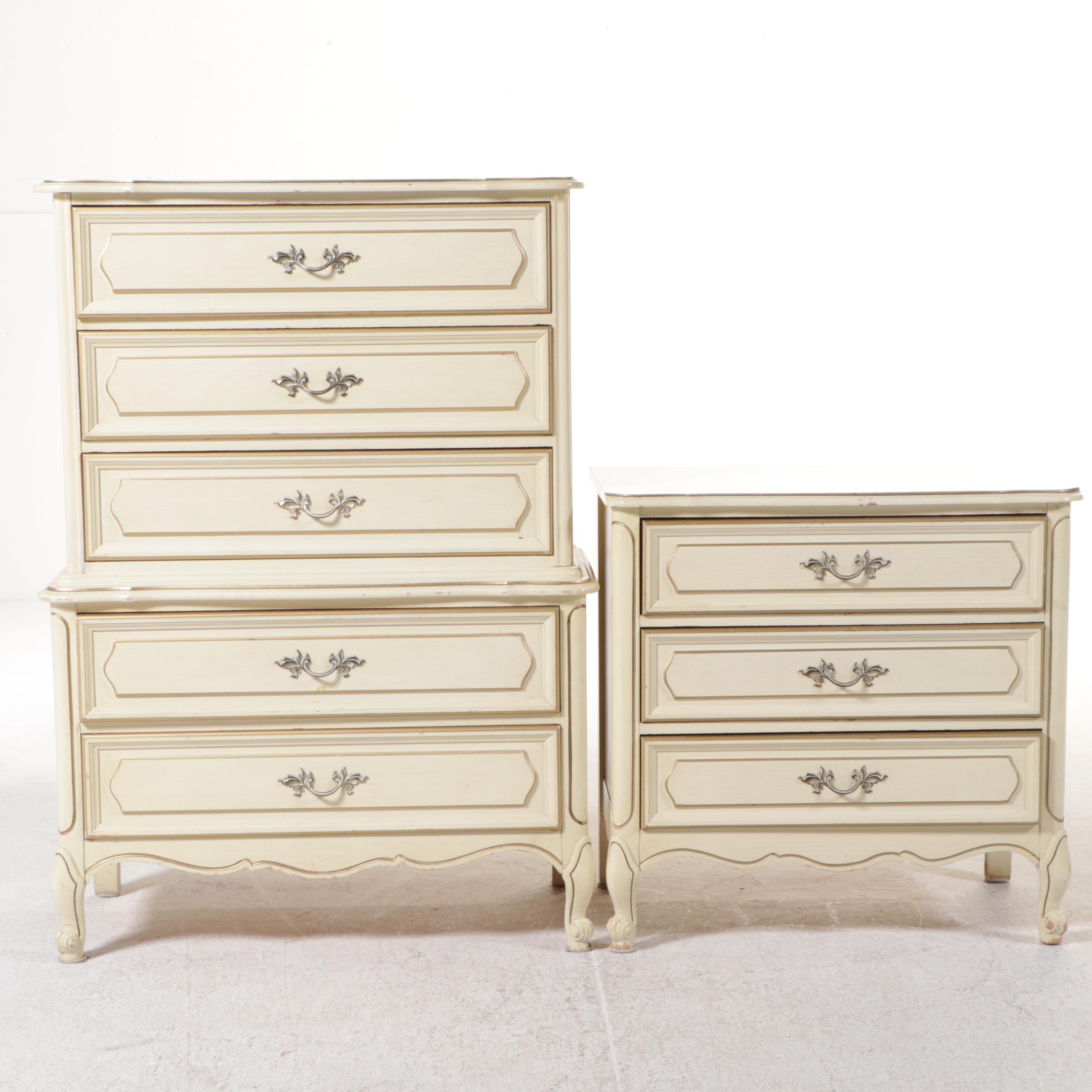 Levenson & Klein French Provincial Style Commode and Chest on Chest