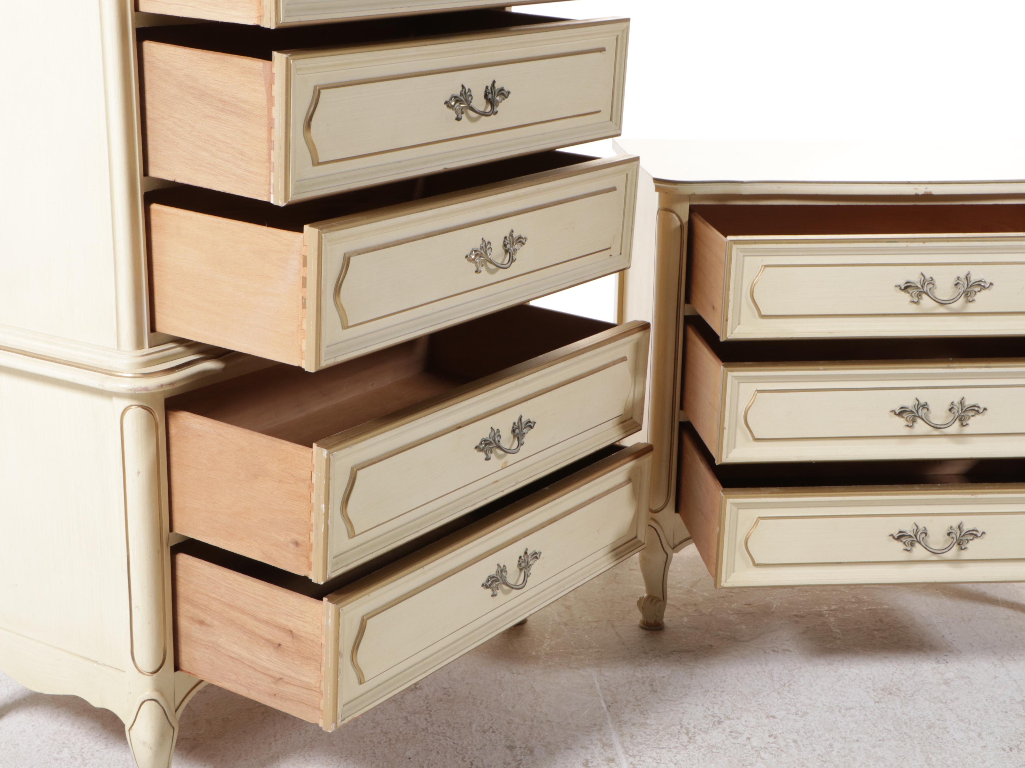 Levenson & Klein French Provincial Style Commode and Chest on Chest