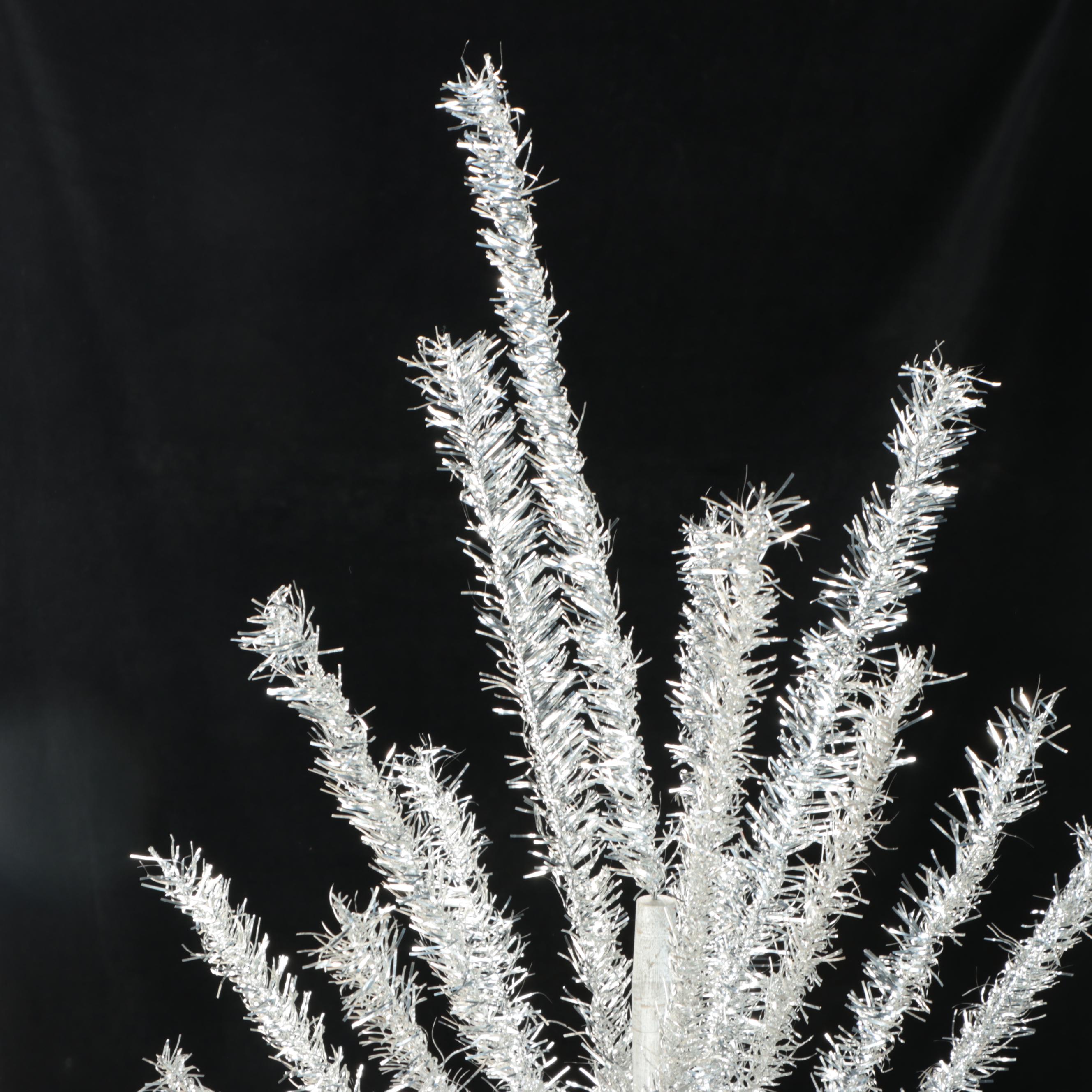 Yule Craft Vinyl Tinsel Christmas Tree with Stand, Vintage