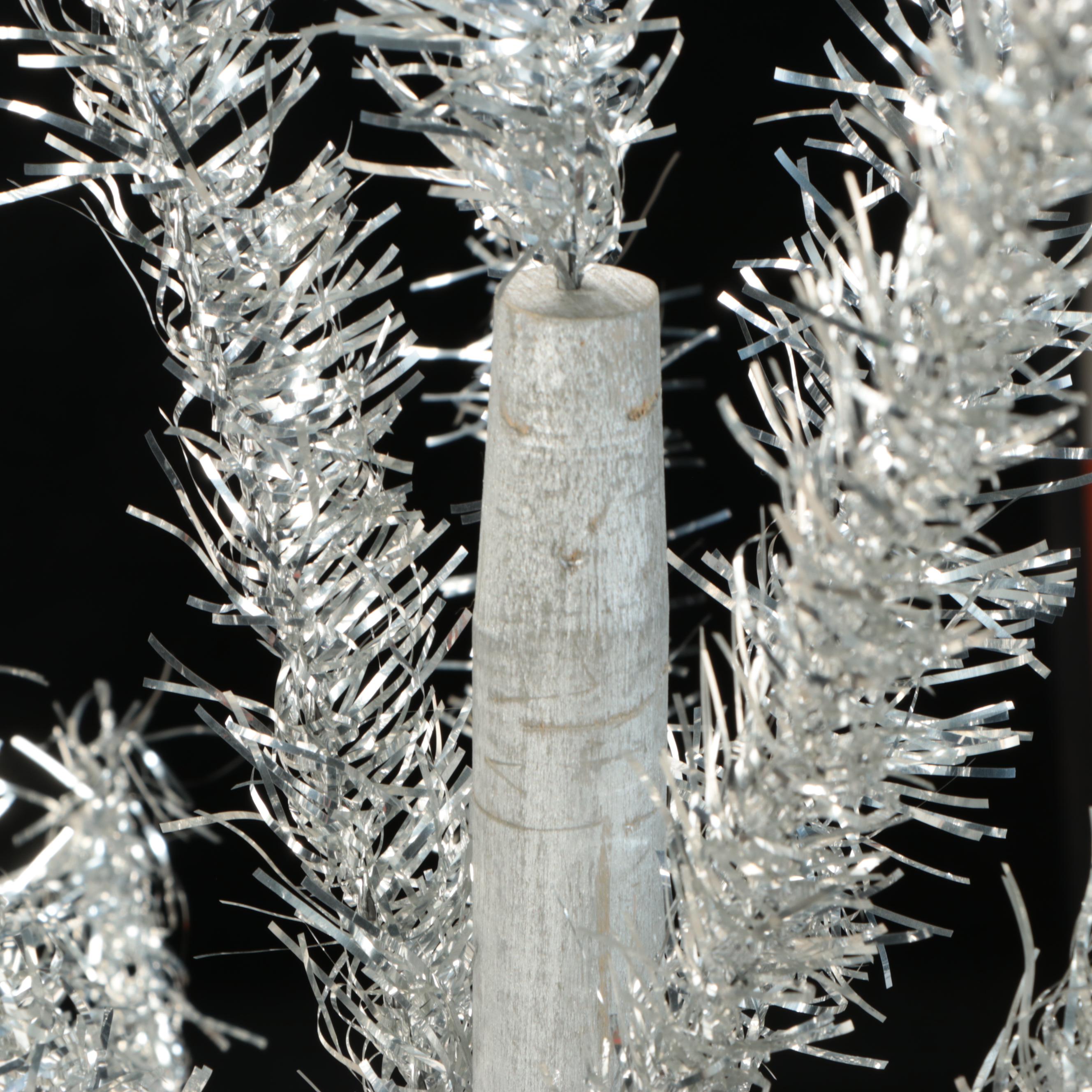 Yule Craft Vinyl Tinsel Christmas Tree with Stand, Vintage