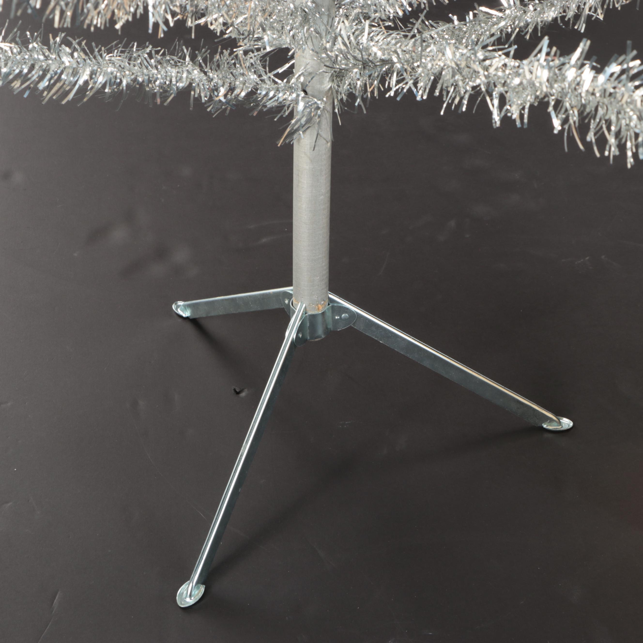 Yule Craft Vinyl Tinsel Christmas Tree with Stand, Vintage