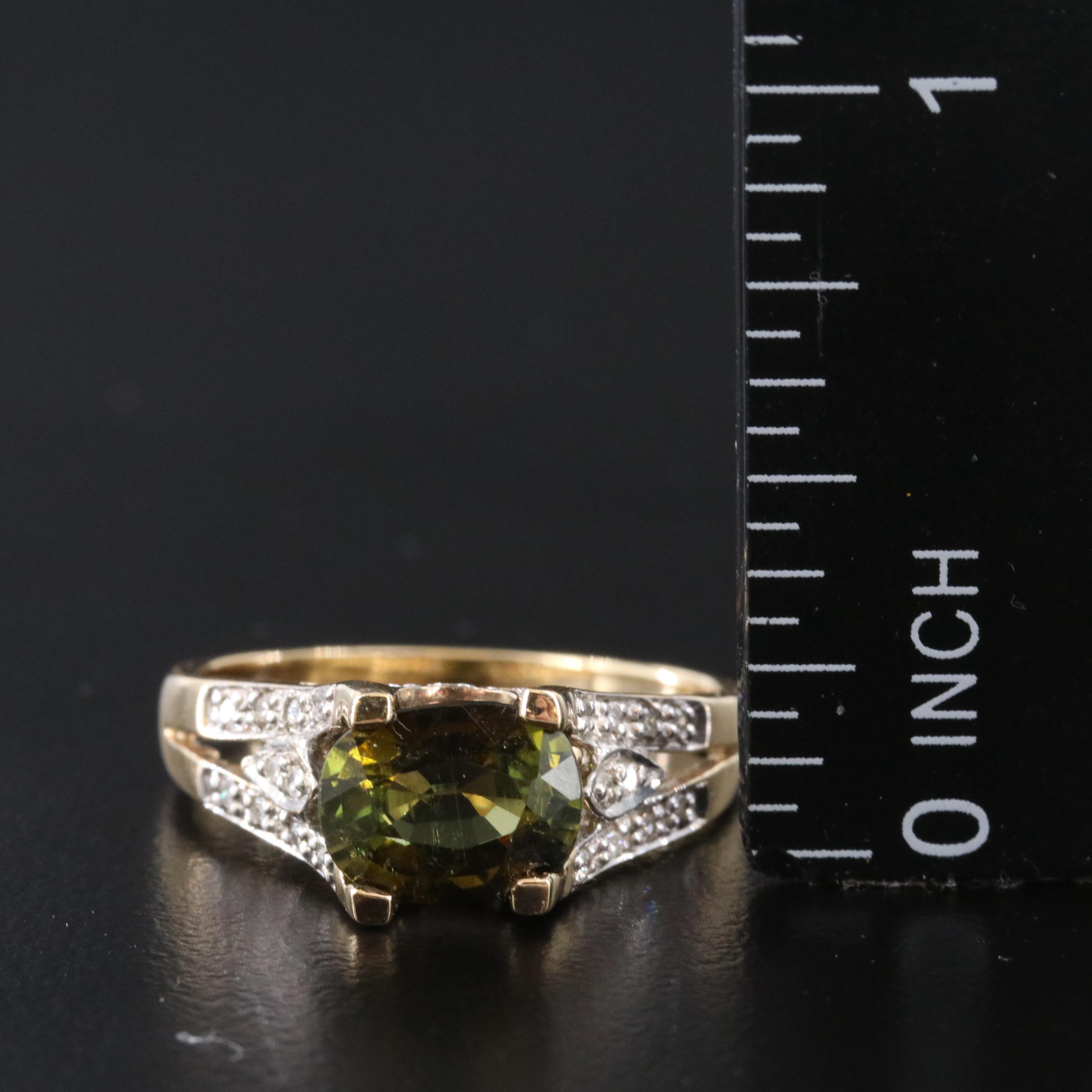 9K Tourmaline and Diamond Ring