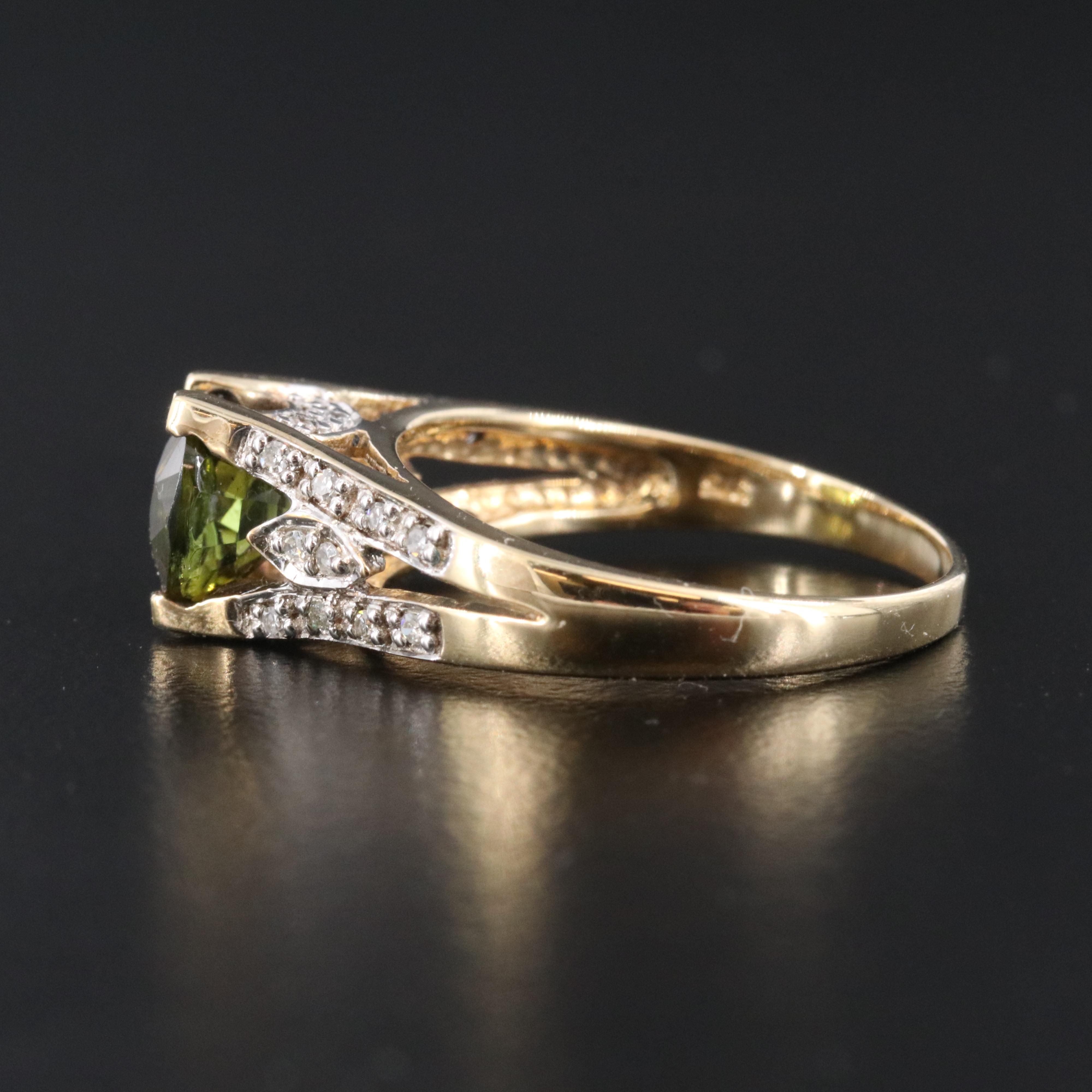 9K Tourmaline and Diamond Ring