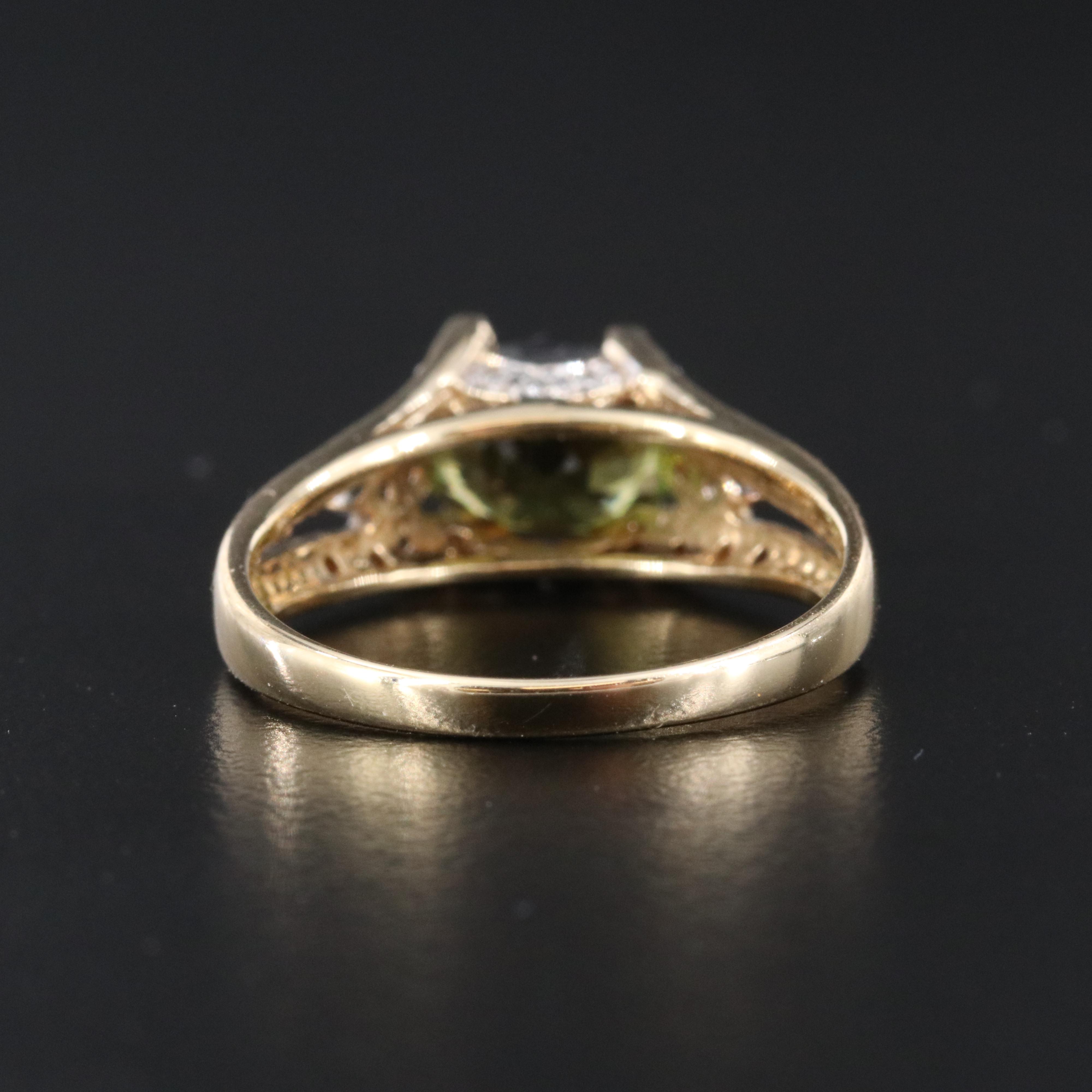 9K Tourmaline and Diamond Ring
