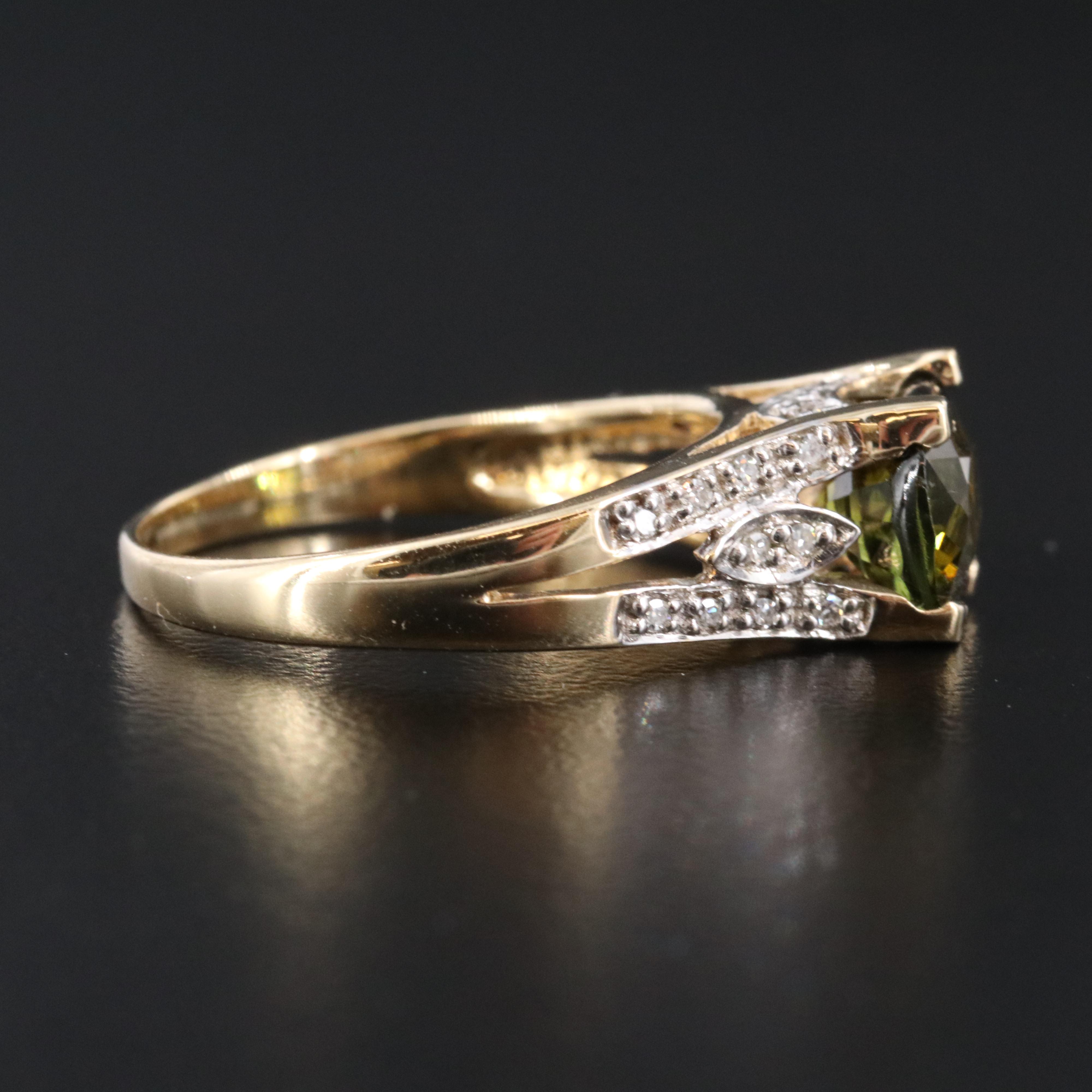 9K Tourmaline and Diamond Ring